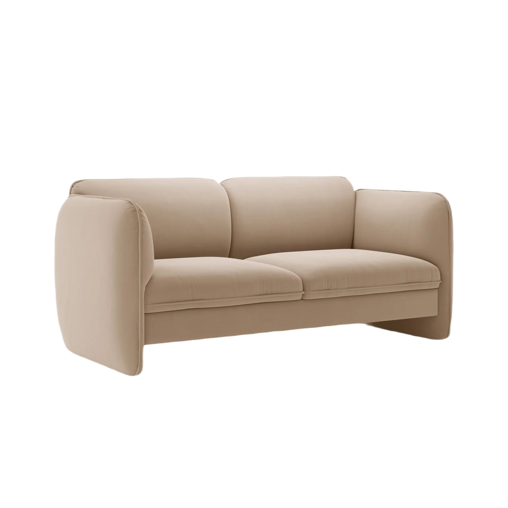 Sofa aksamitna 2-osobowa GEORGIA migdałowy beż