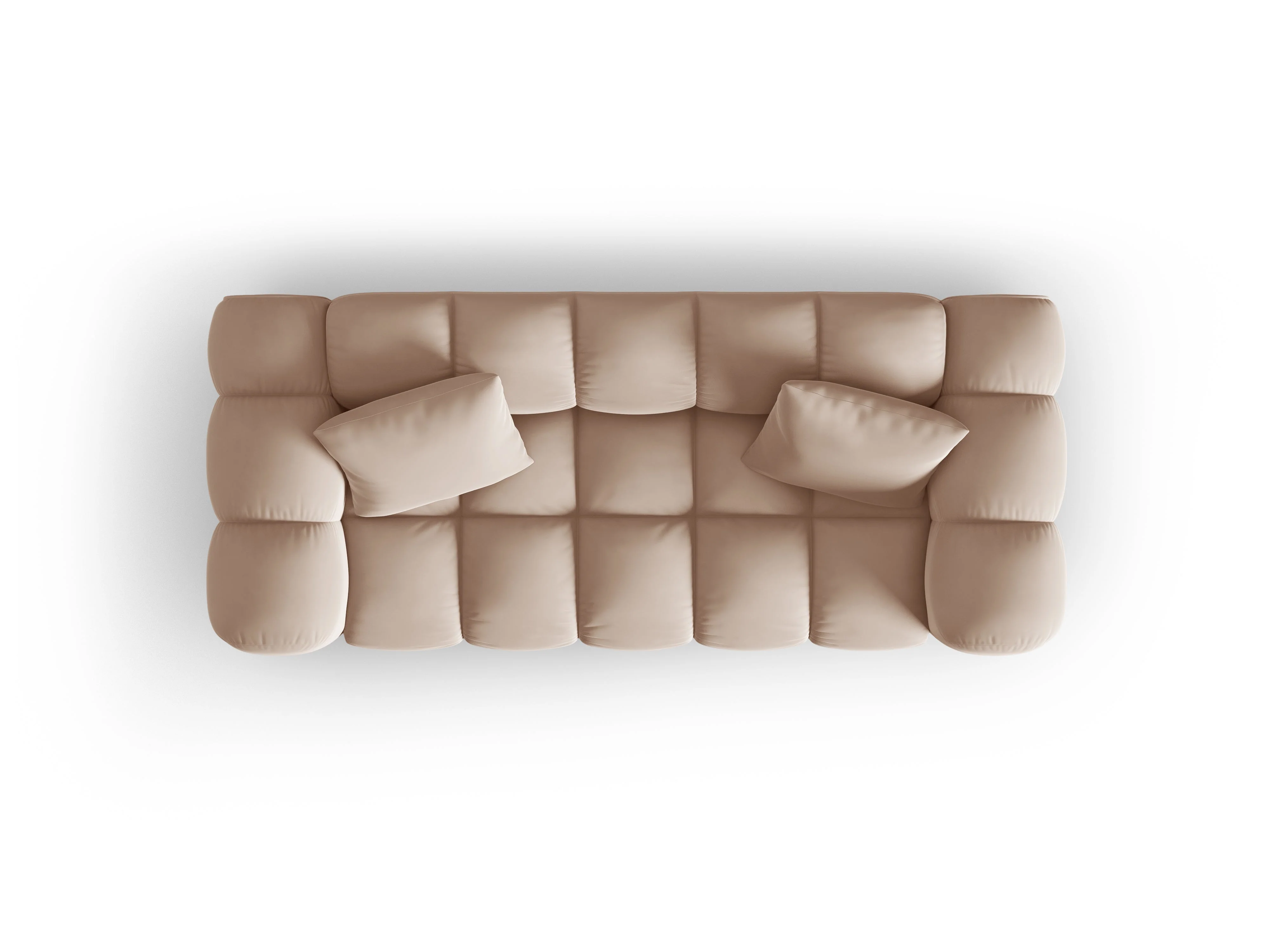 Sofa aksamitna 2-osobowa HALLEY beżowy - Image 5