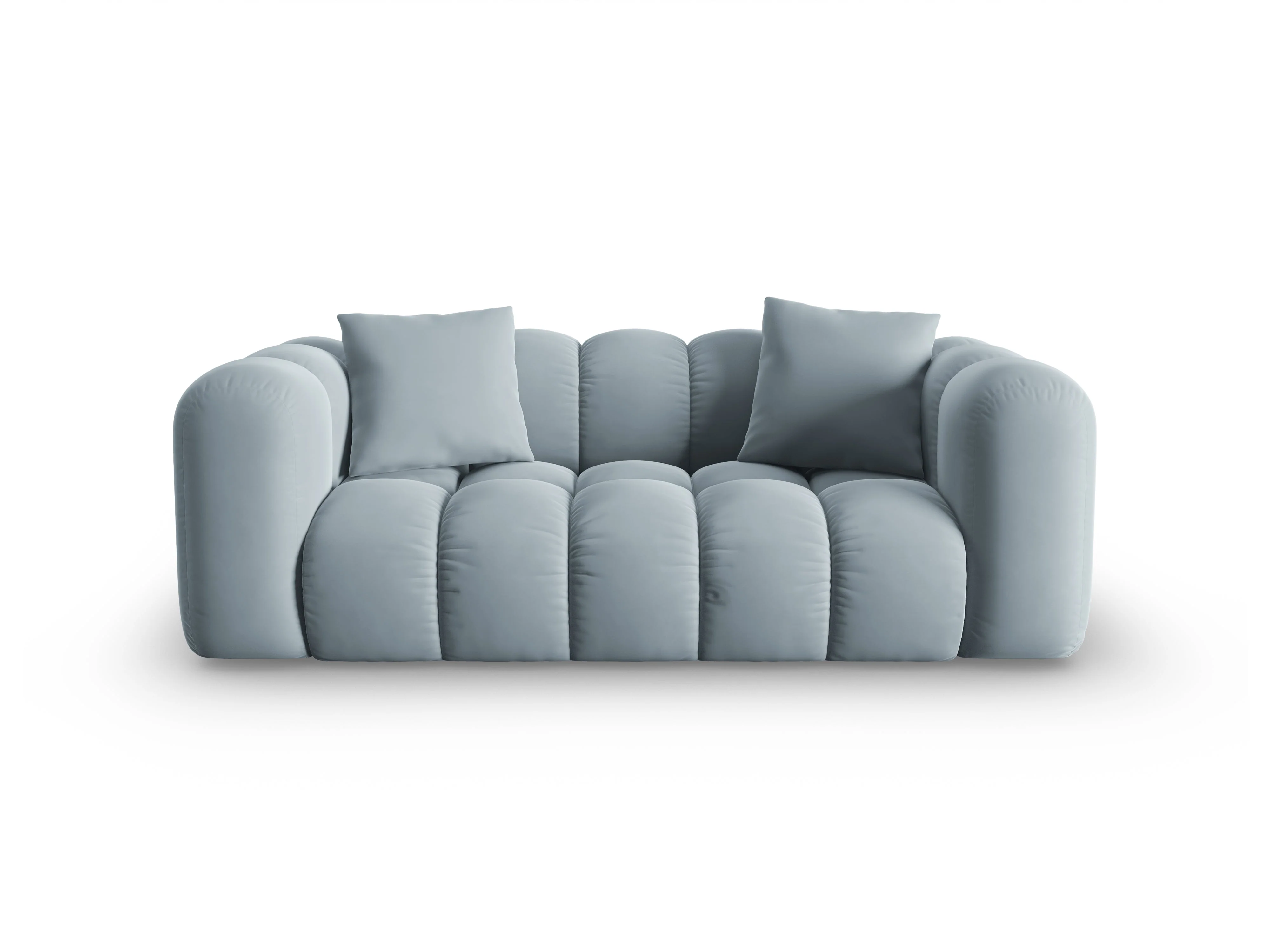 Sofa aksamitna 2-osobowa HALLEY jasnoniebieski - Image 3