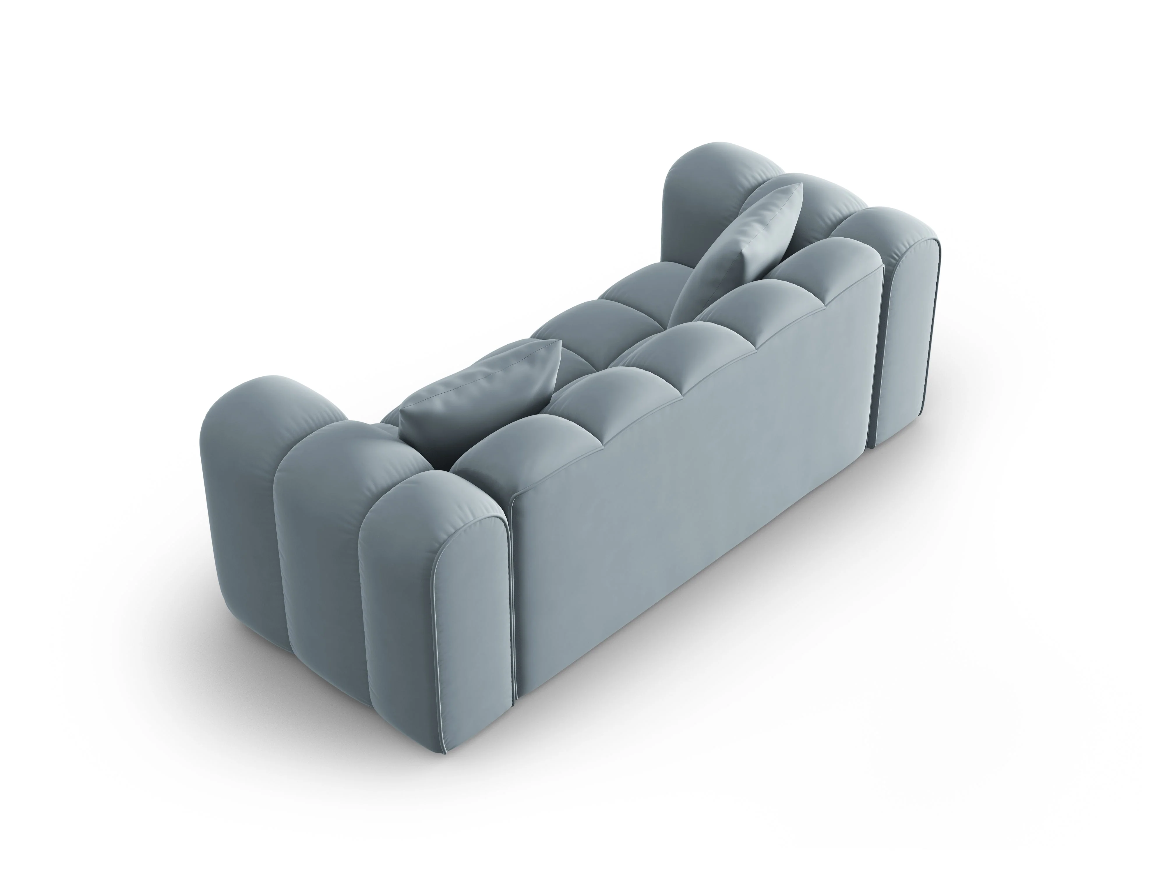 Sofa aksamitna 2-osobowa HALLEY jasnoniebieski - Image 4