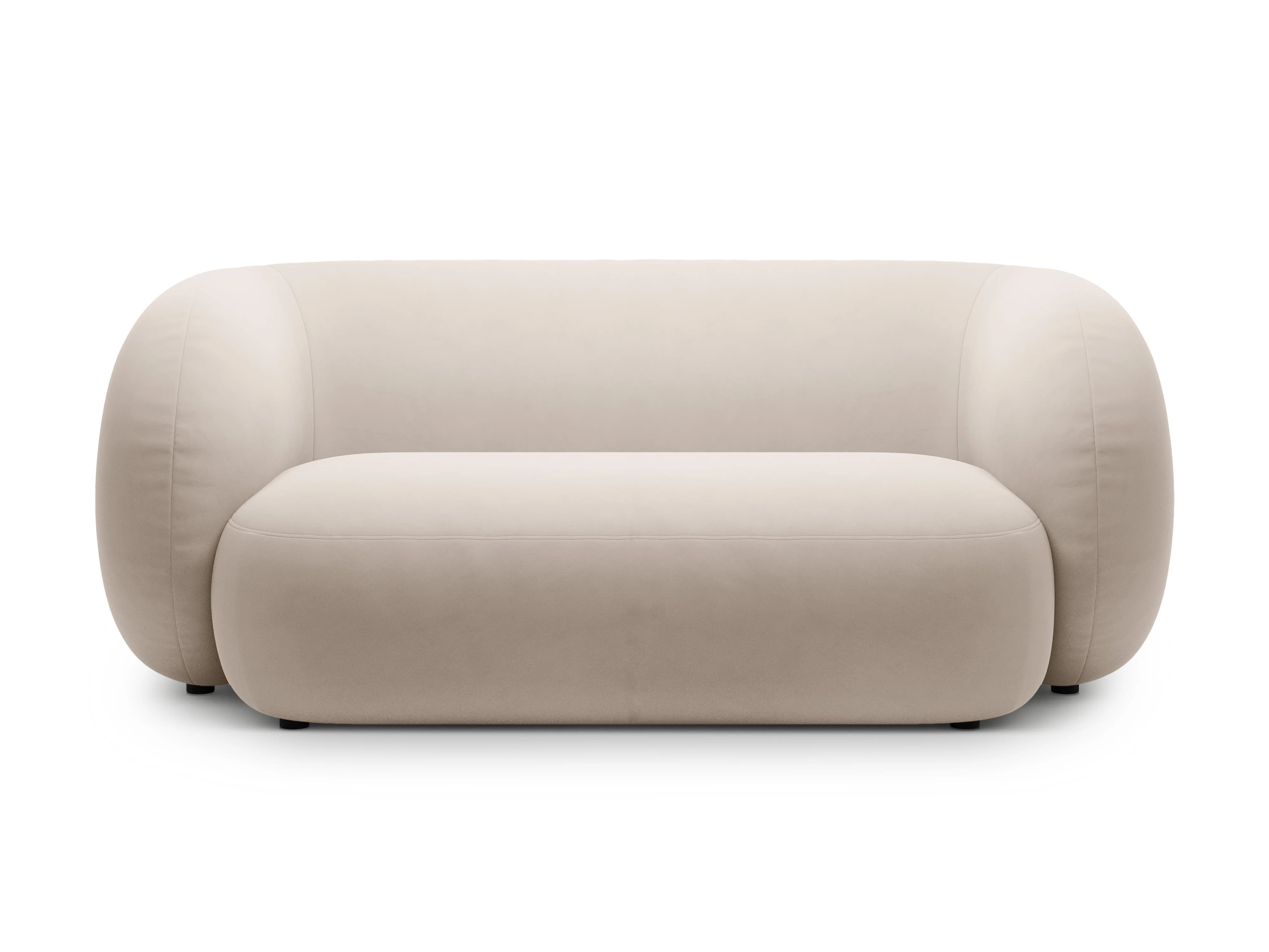 Sofa aksamitna 2-osobowa KATE beżowy - Image 2