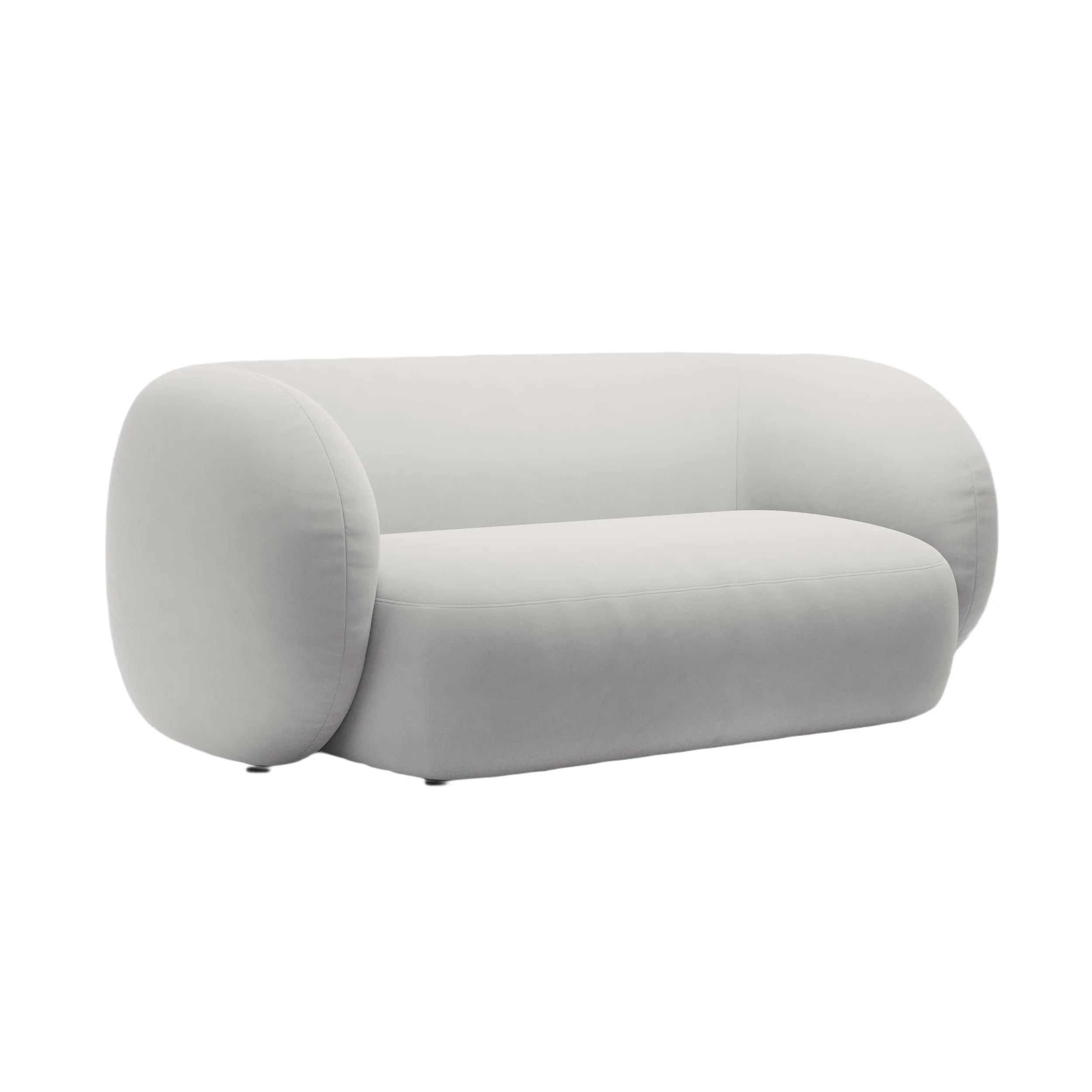 Sofa aksamitna 2-osobowa KATE jasnoszary