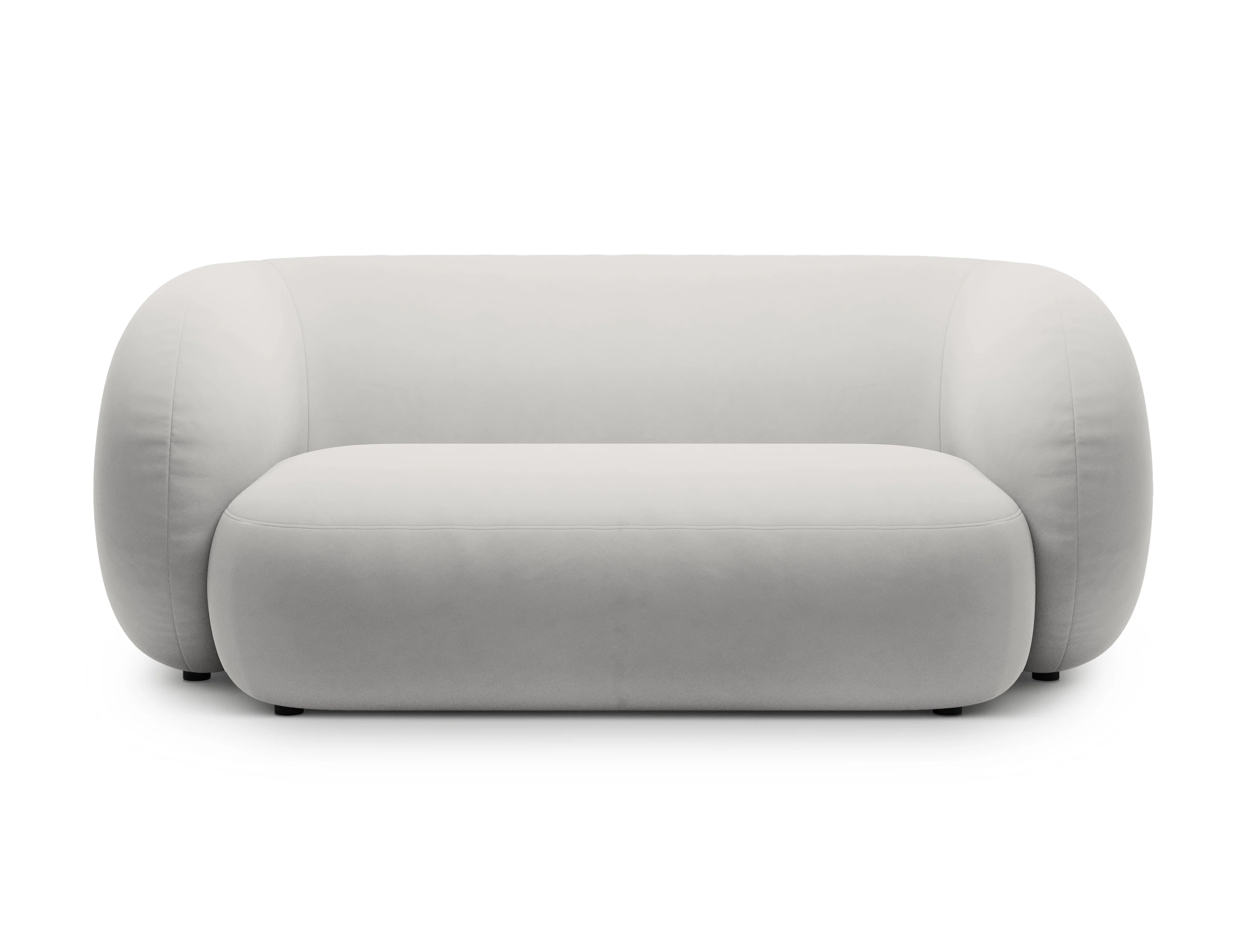 Sofa aksamitna 2-osobowa KATE jasnoszary - Image 2