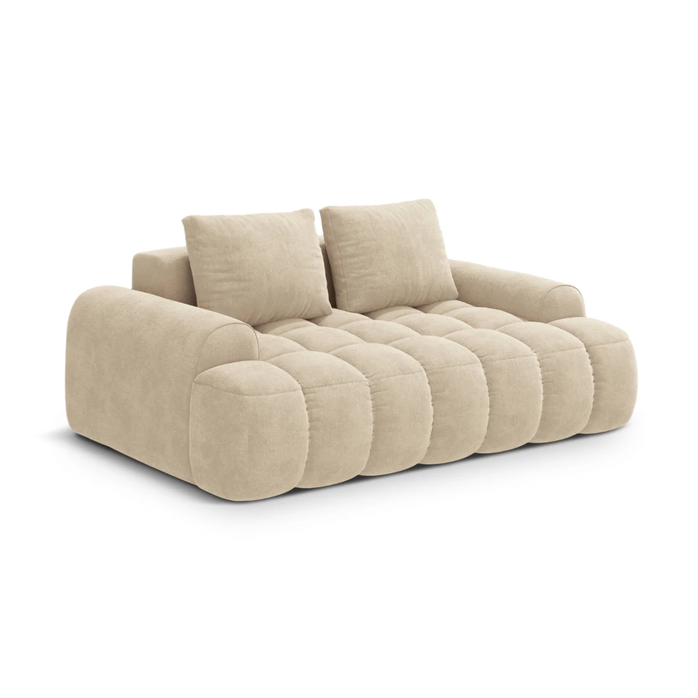 Sofa aksamitna 2-osobowa LINZ jasnobeżowy
