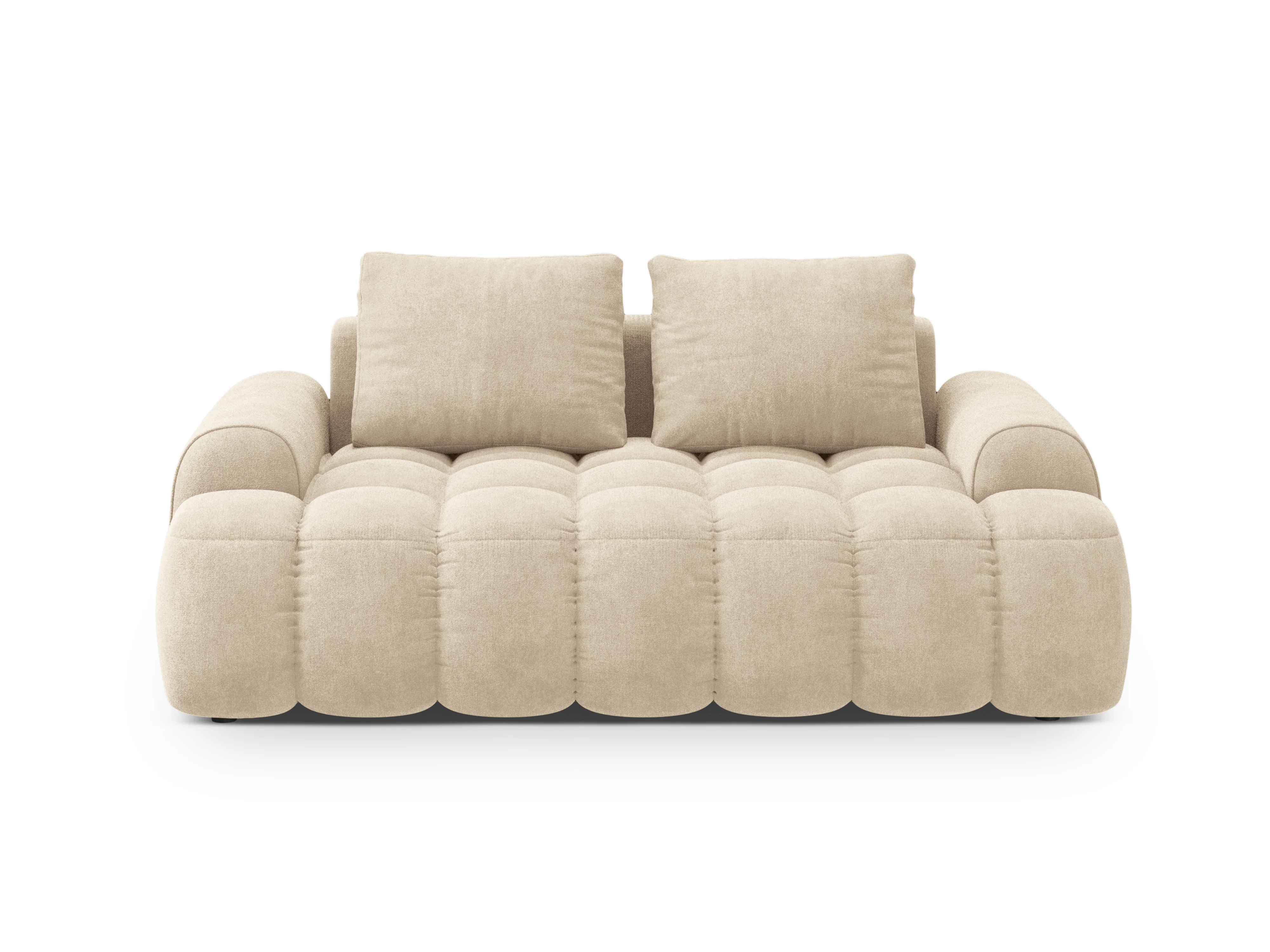 Sofa aksamitna 2-osobowa LINZ jasnobeżowy - Image 4