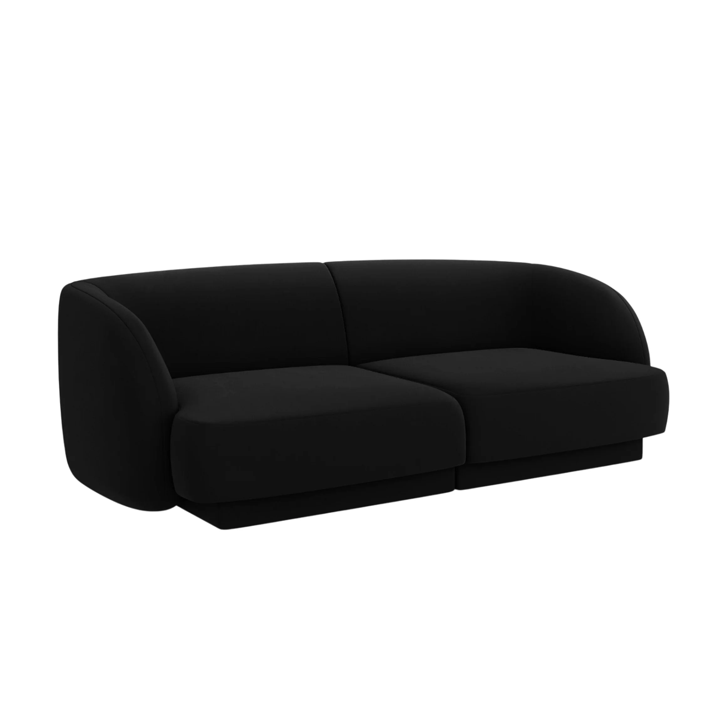 Sofa aksamitna 2-osobowa MILEY czarny