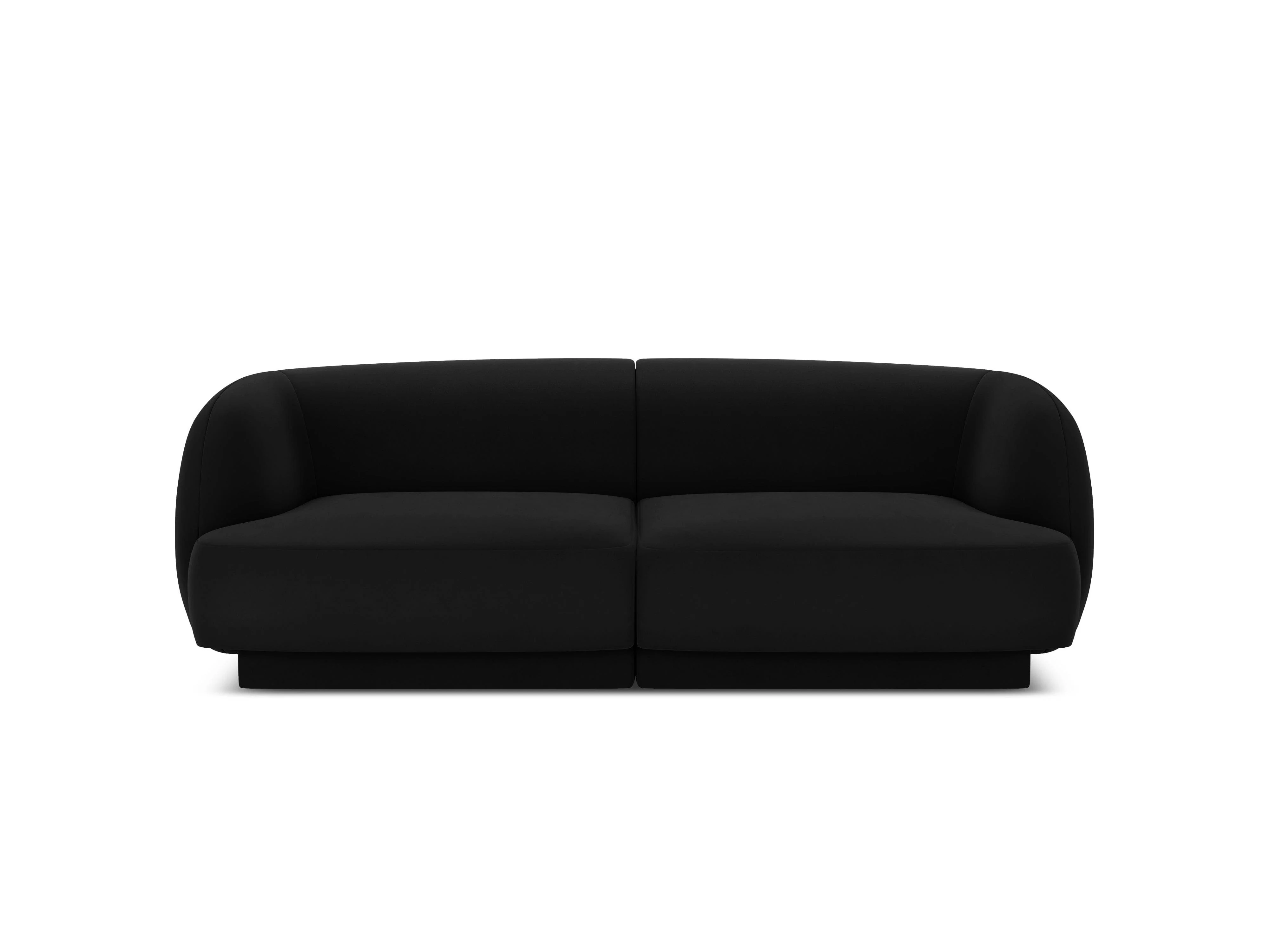 Sofa aksamitna 2-osobowa MILEY czarny - Image 3