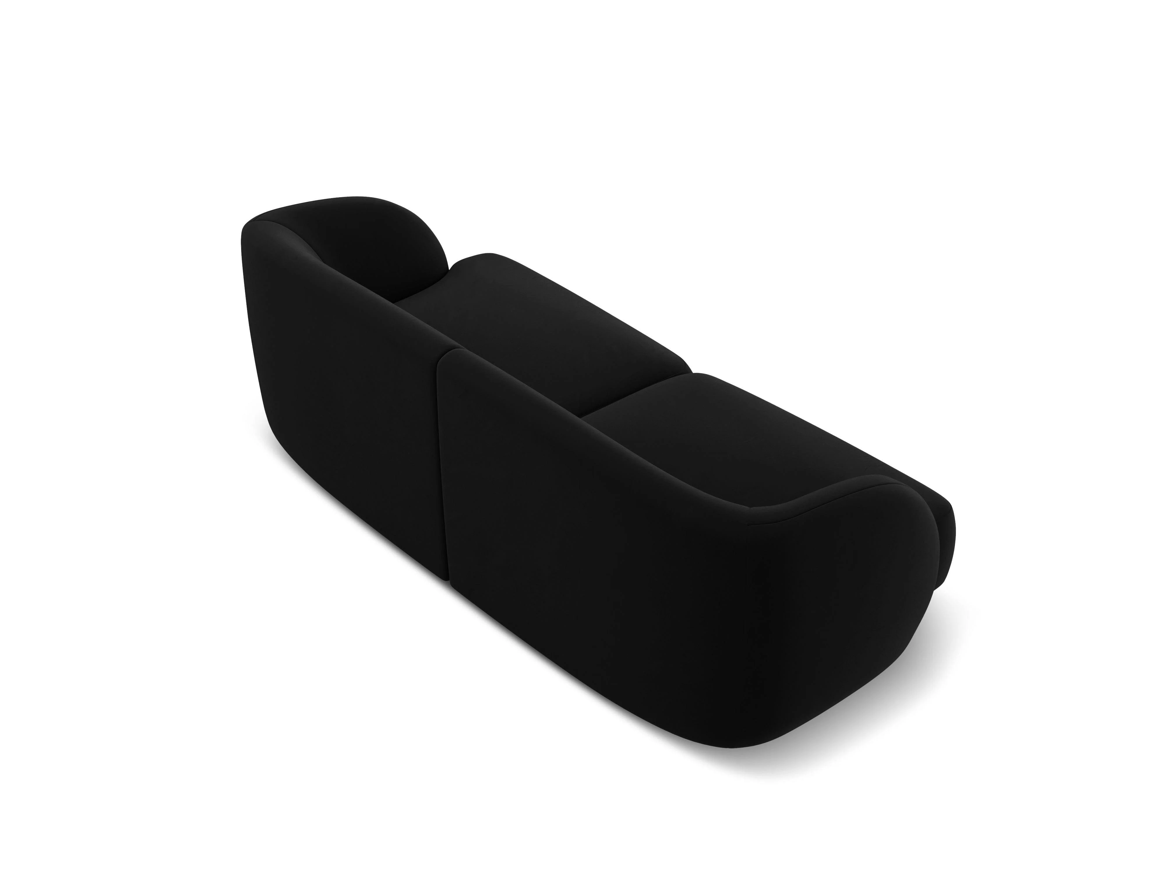 Sofa aksamitna 2-osobowa MILEY czarny - Image 4