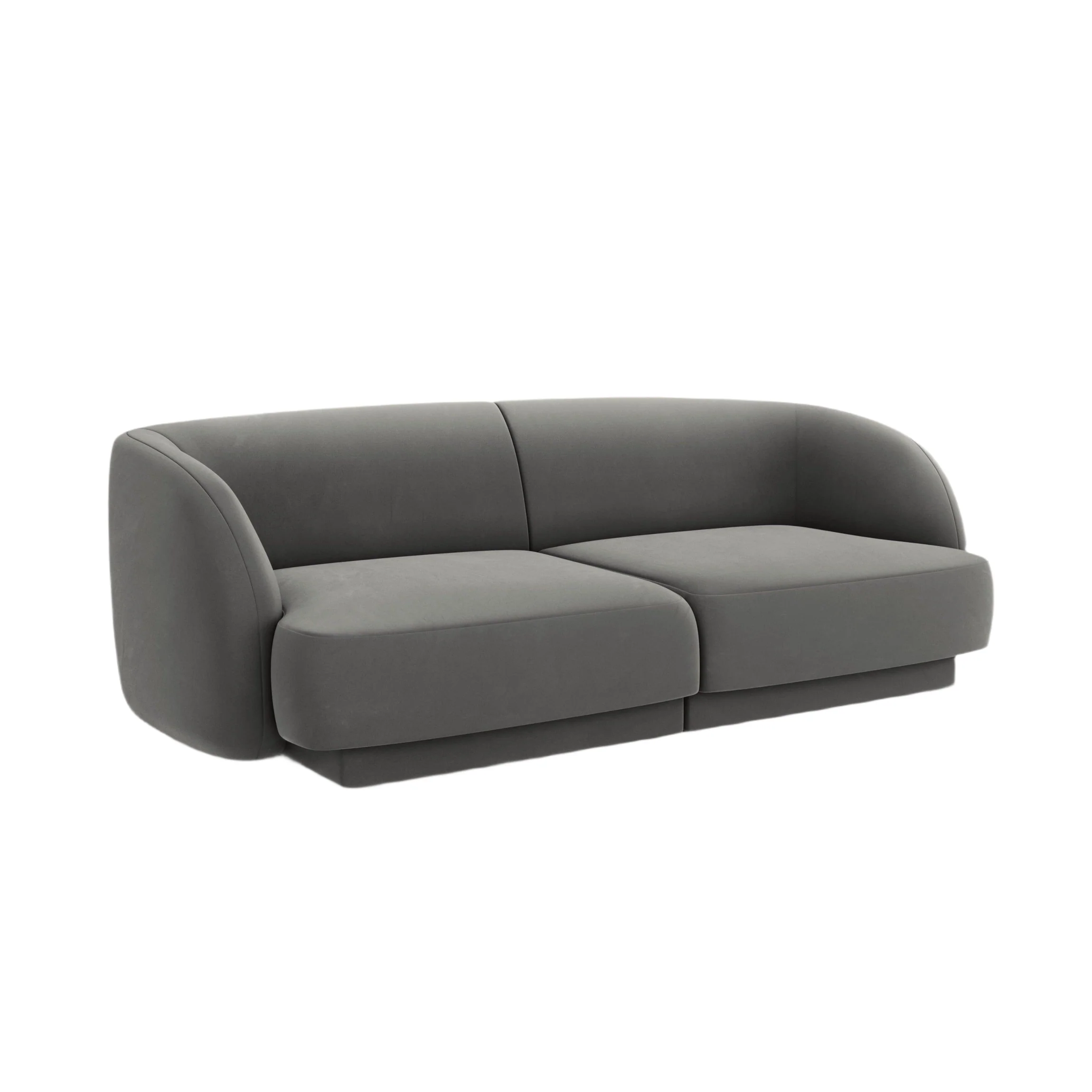 Sofa aksamitna 2-osobowa MILEY jasnoszary