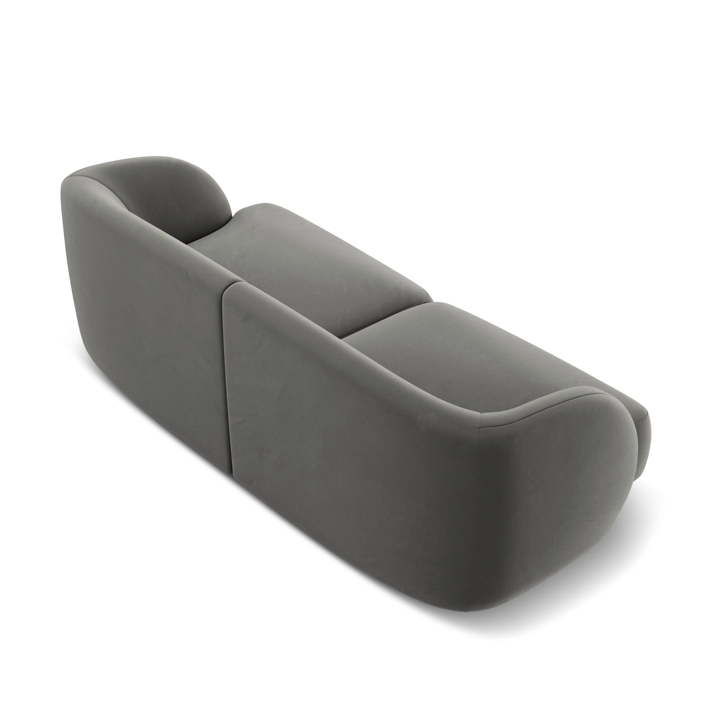 Sofa aksamitna 2-osobowa MILEY jasnoszary - Image 4