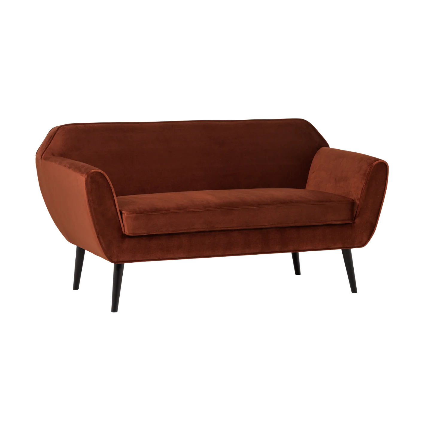 Sofa aksamitna 2-osobowa ROCCO ceglany brązowy