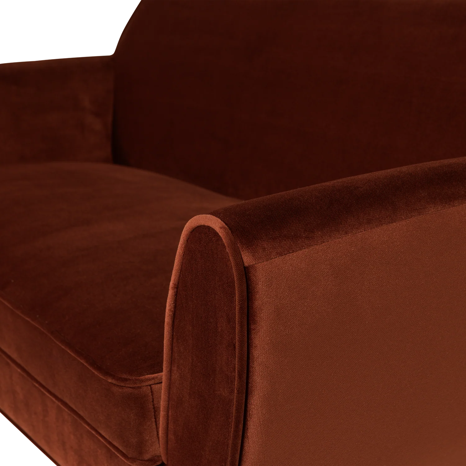 Sofa aksamitna 2-osobowa ROCCO ceglany brązowy - Image 5