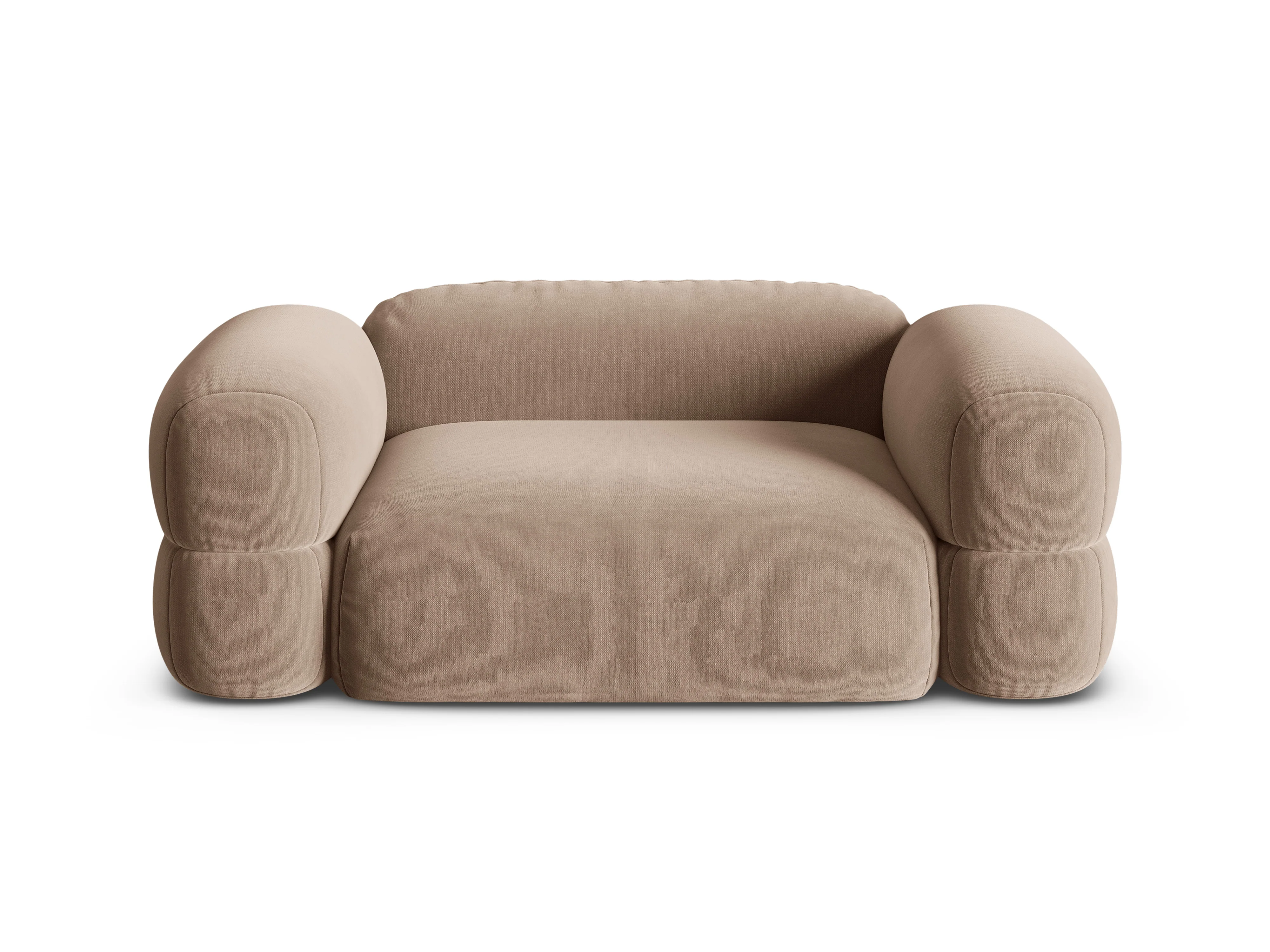 Sofa aksamitna 2-osobowa ROGER ciemnobeżowy - Image 3