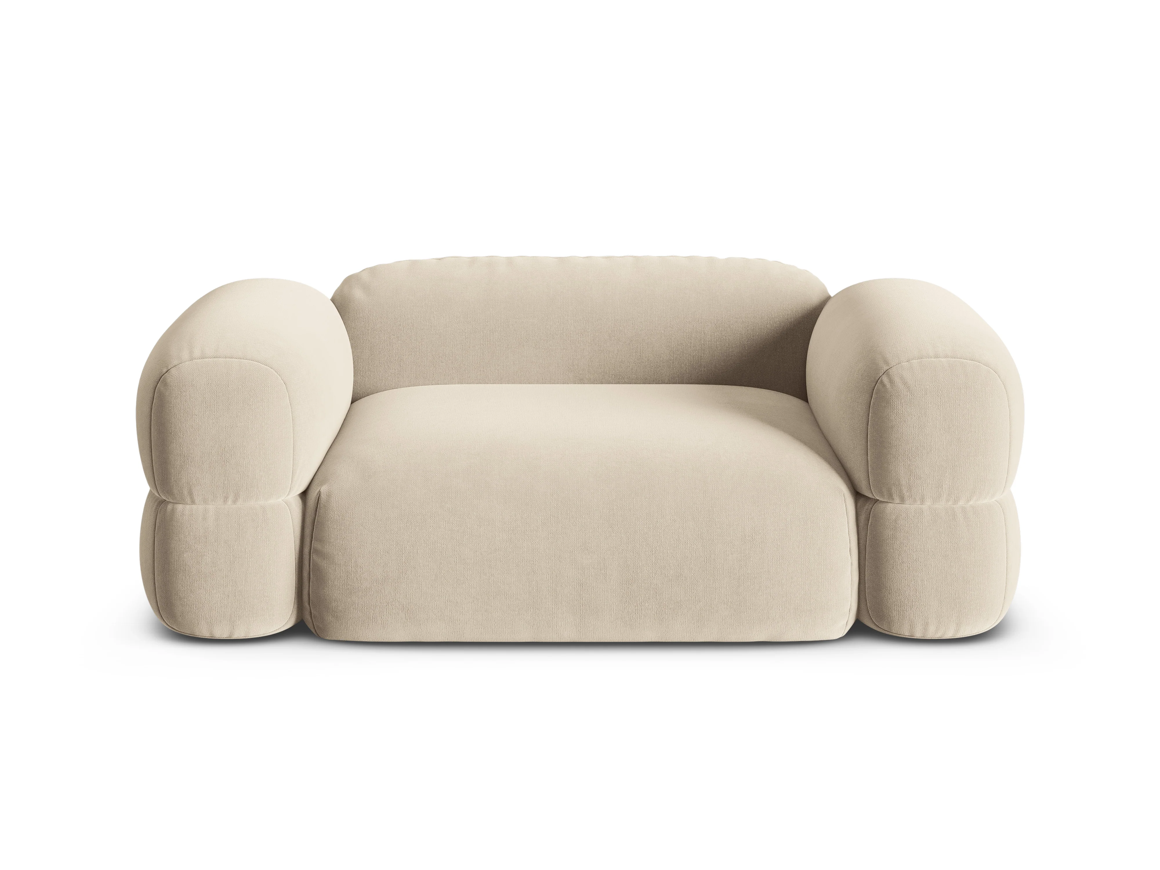 Sofa aksamitna 2-osobowa ROGER jasnobeżowy - Image 3