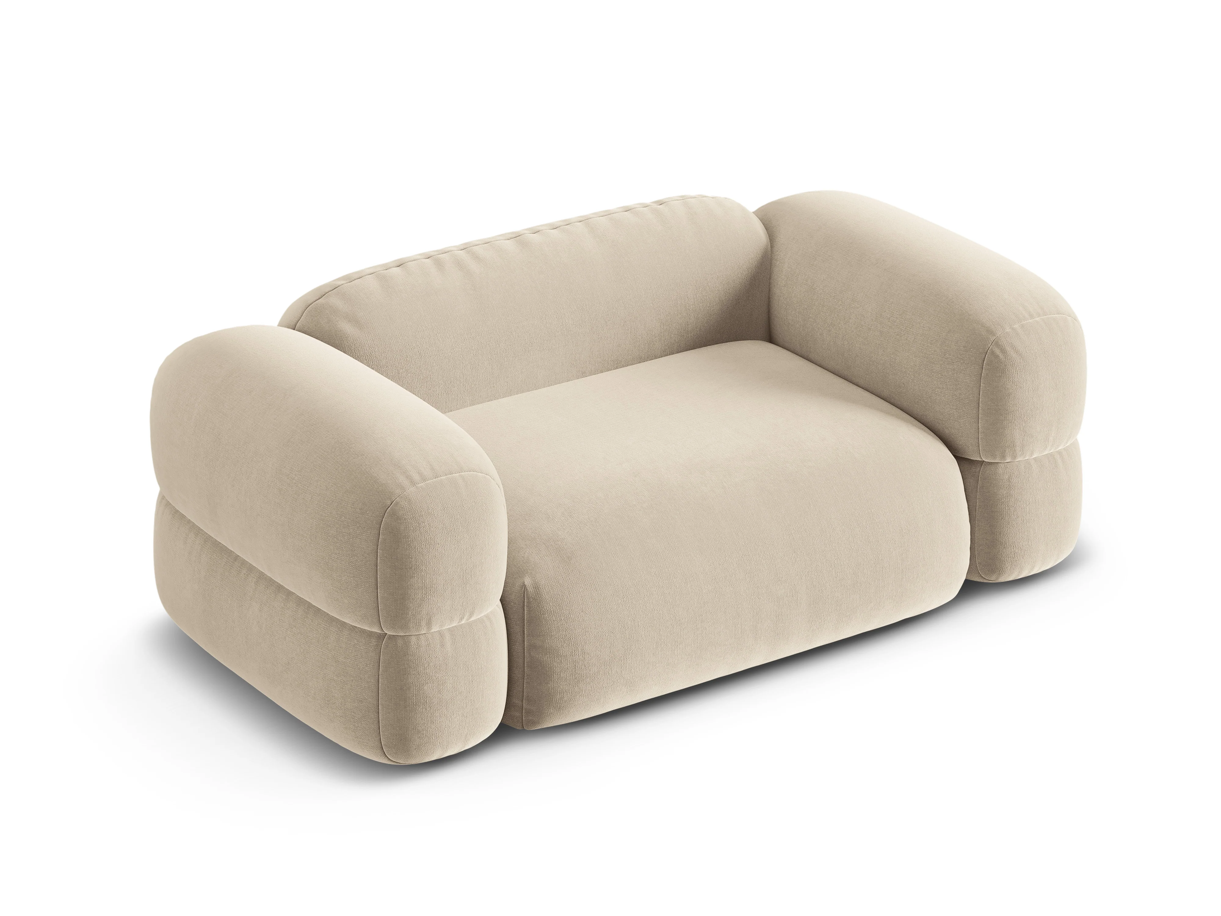 Sofa aksamitna 2-osobowa ROGER jasnobeżowy - Image 4