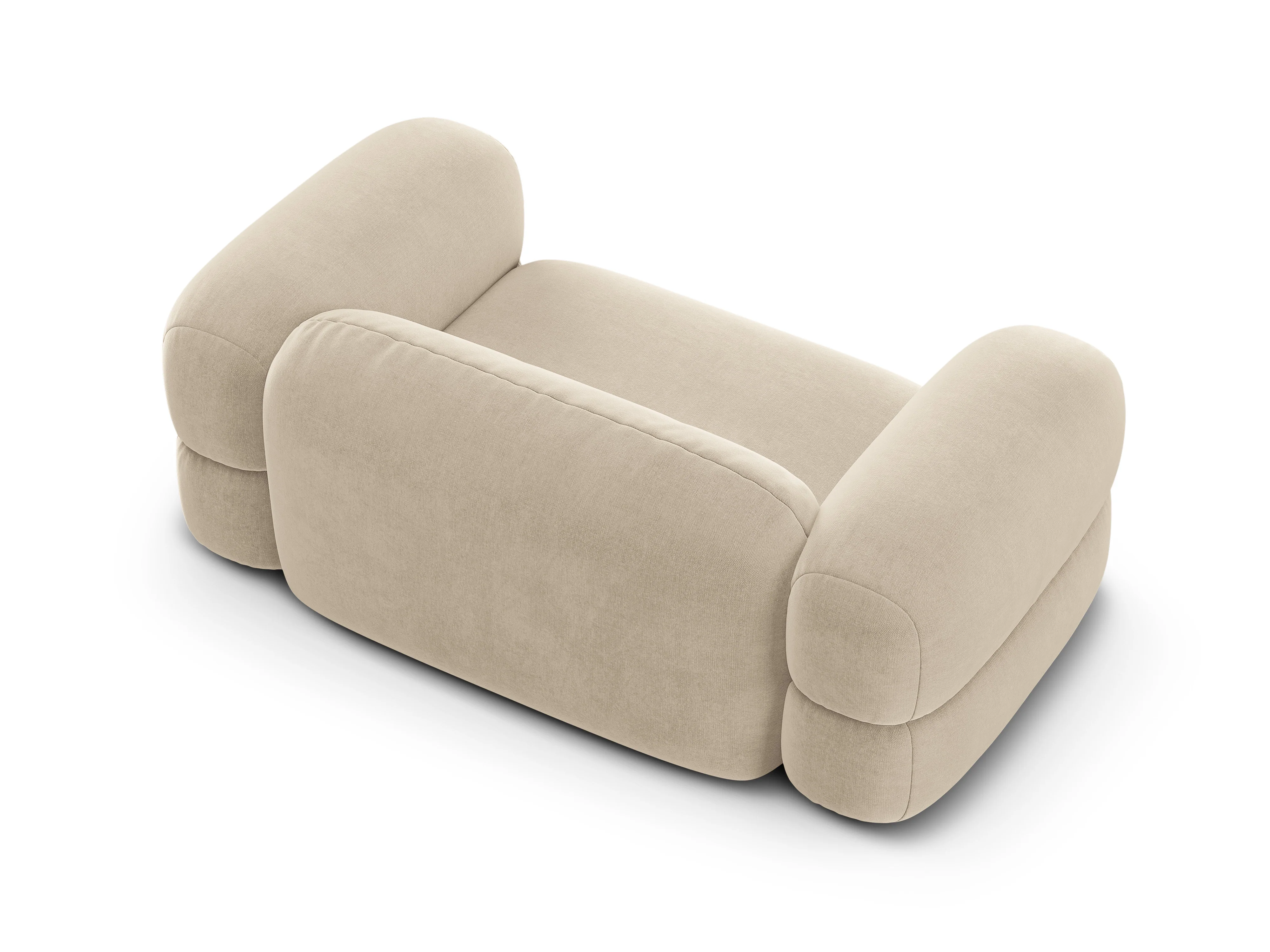 Sofa aksamitna 2-osobowa ROGER jasnobeżowy - Image 5