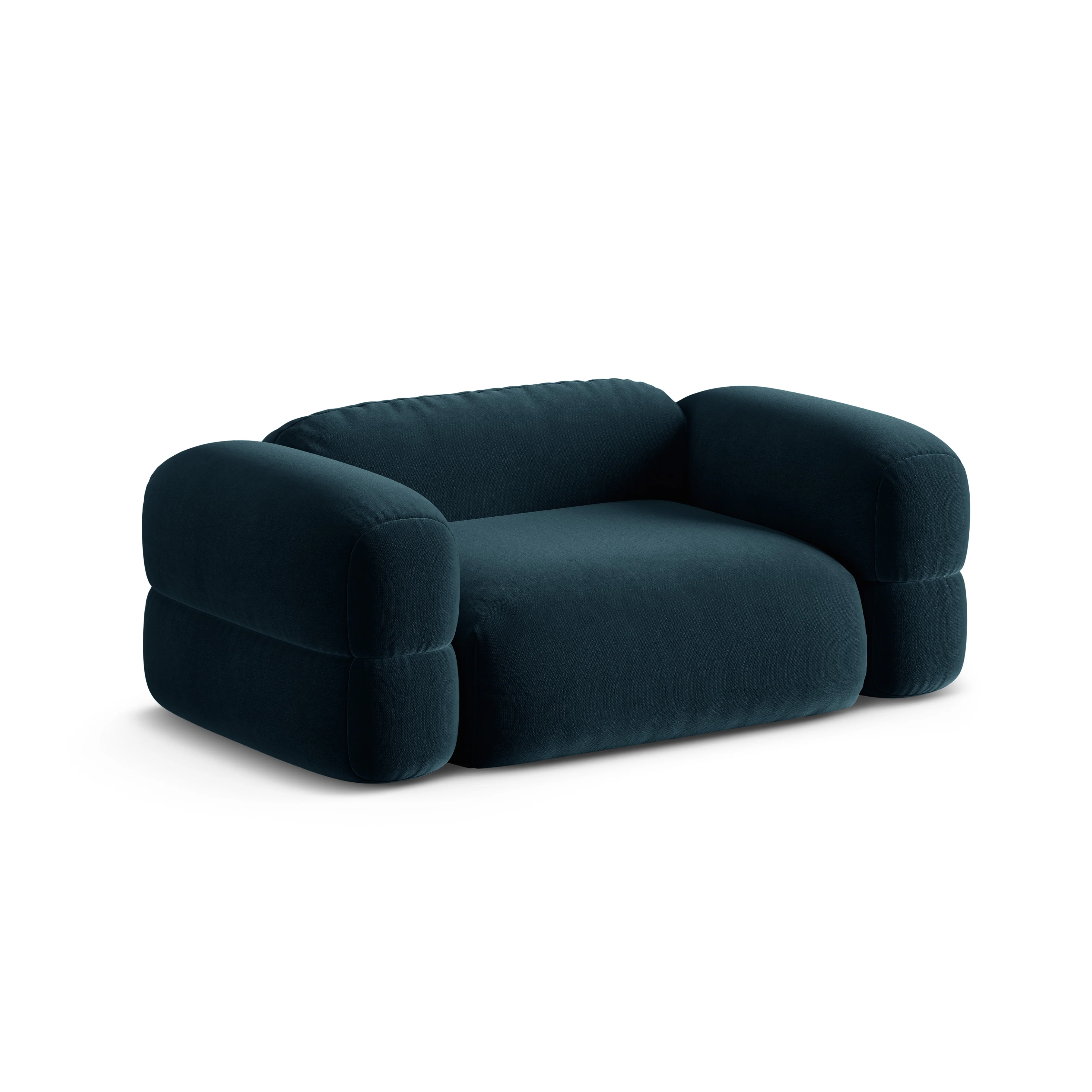 Sofa aksamitna 2-osobowa ROGER niebieski petrol
