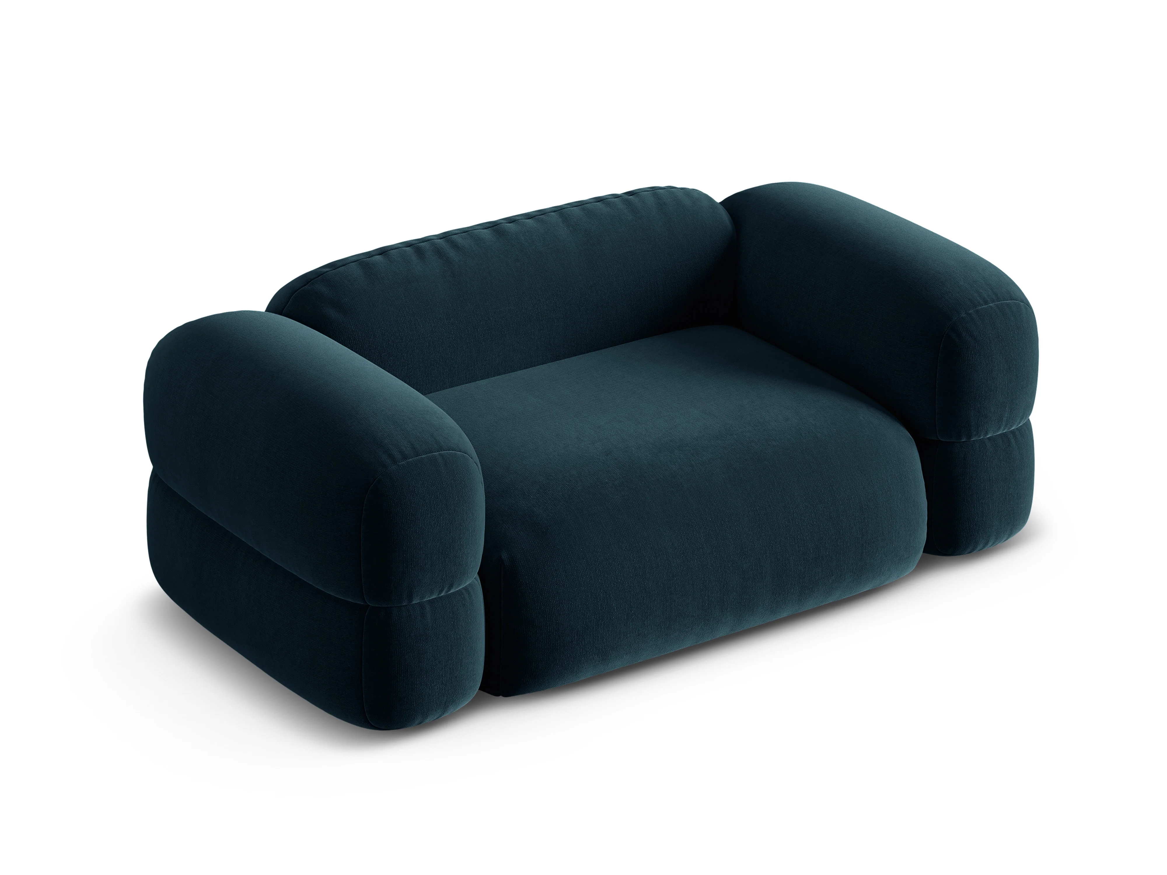 Sofa aksamitna 2-osobowa ROGER niebieski petrol - Image 4