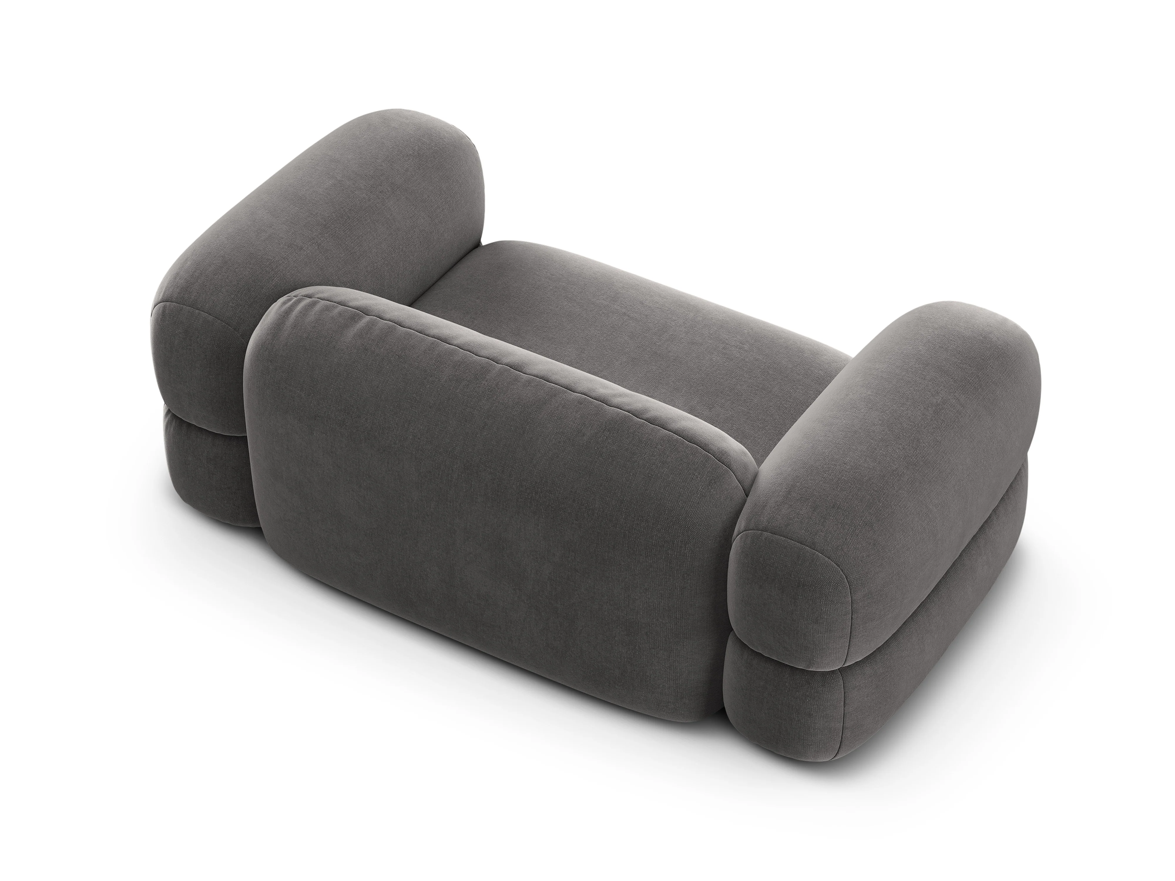 Sofa aksamitna 2-osobowa ROGER szary - Image 5