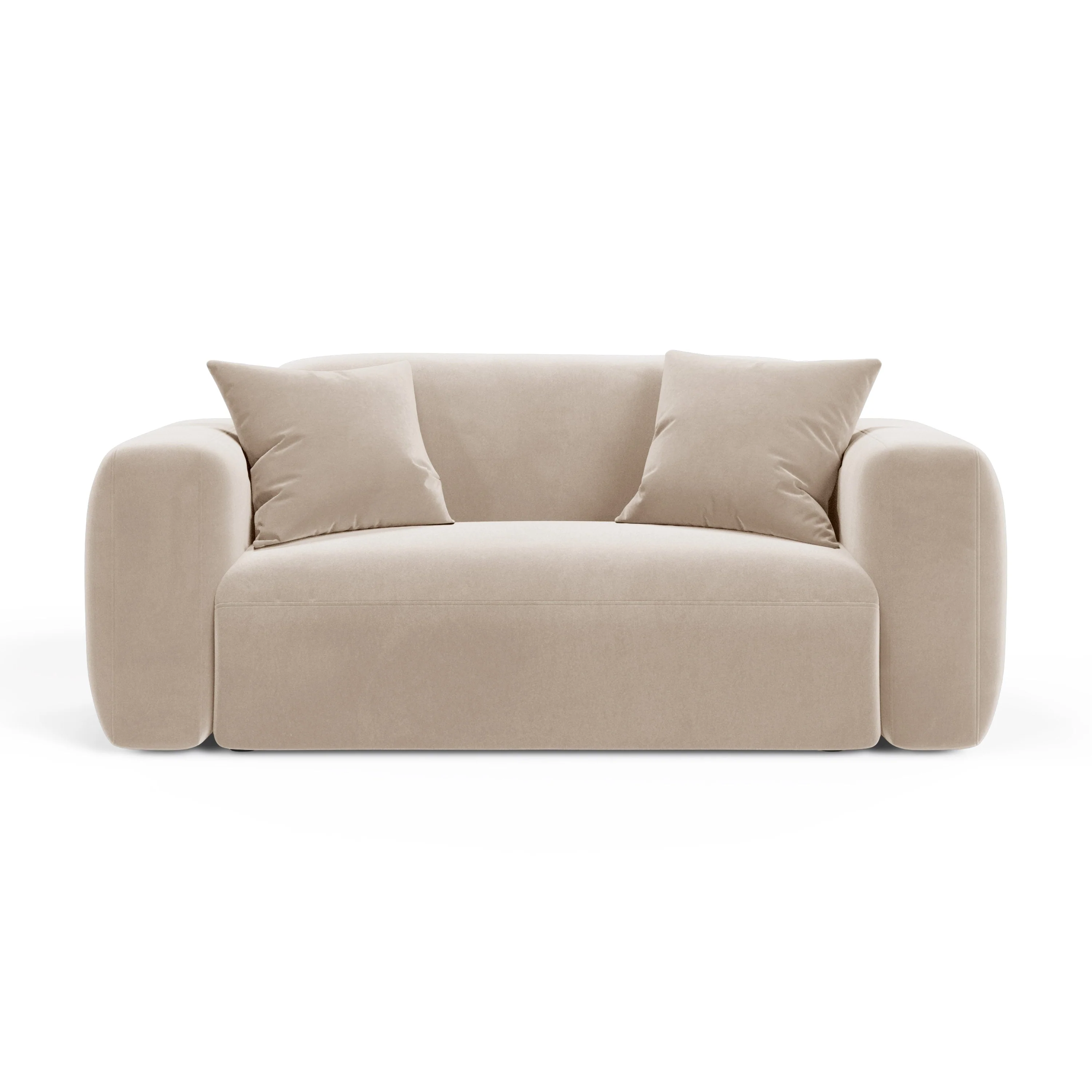 Sofa aksamitna 2-osobowa STRINO beżowy - Image 2