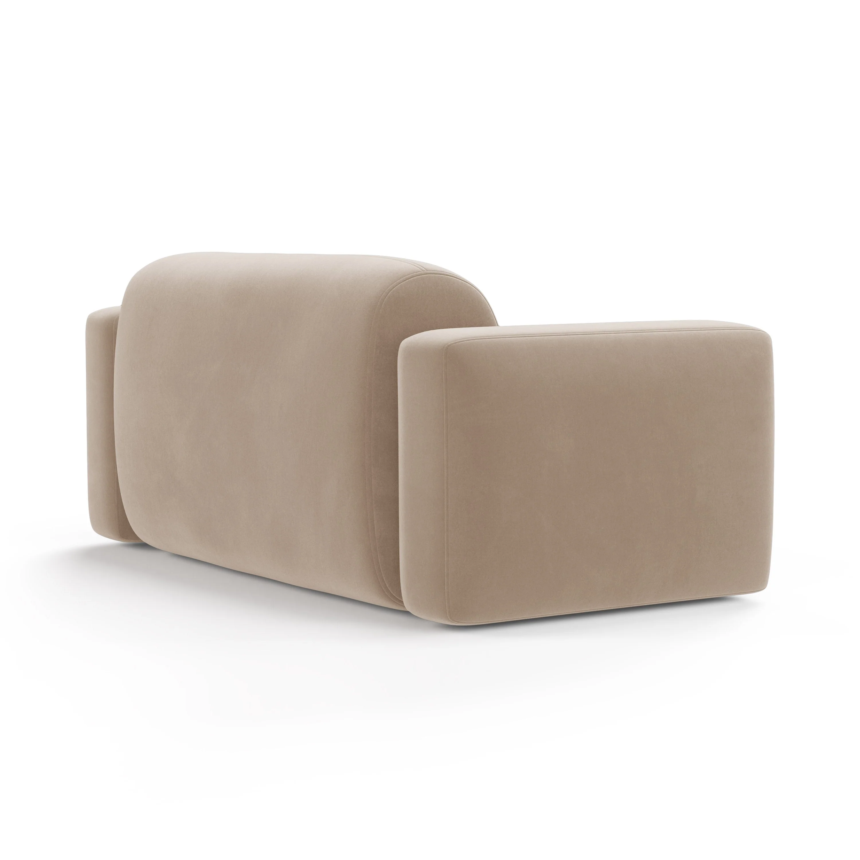 Sofa aksamitna 2-osobowa STRINO beżowy - Image 3