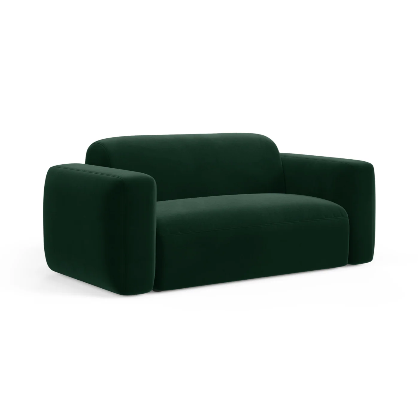 Sofa aksamitna 2-osobowa STRINO butelkowa zieleń