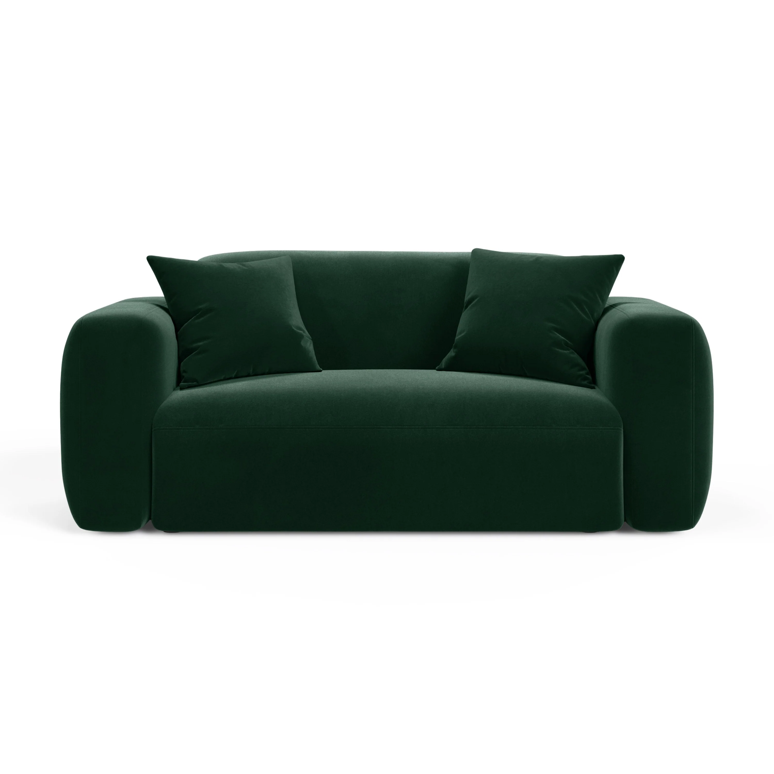 Sofa aksamitna 2-osobowa STRINO butelkowa zieleń - Image 2