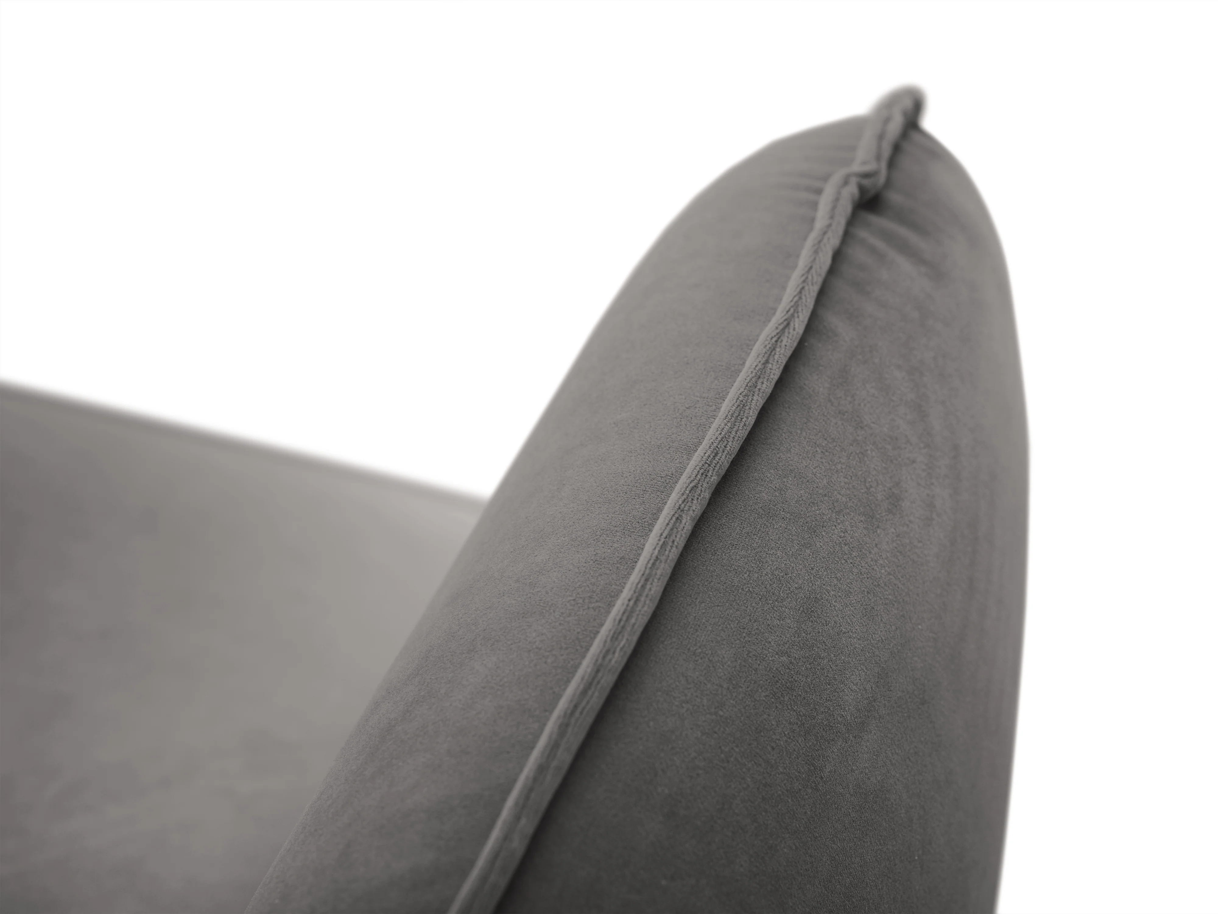 Sofa aksamitna 2-osobowa VIENNA jasnoszary ze złotą podstawą - Image 4