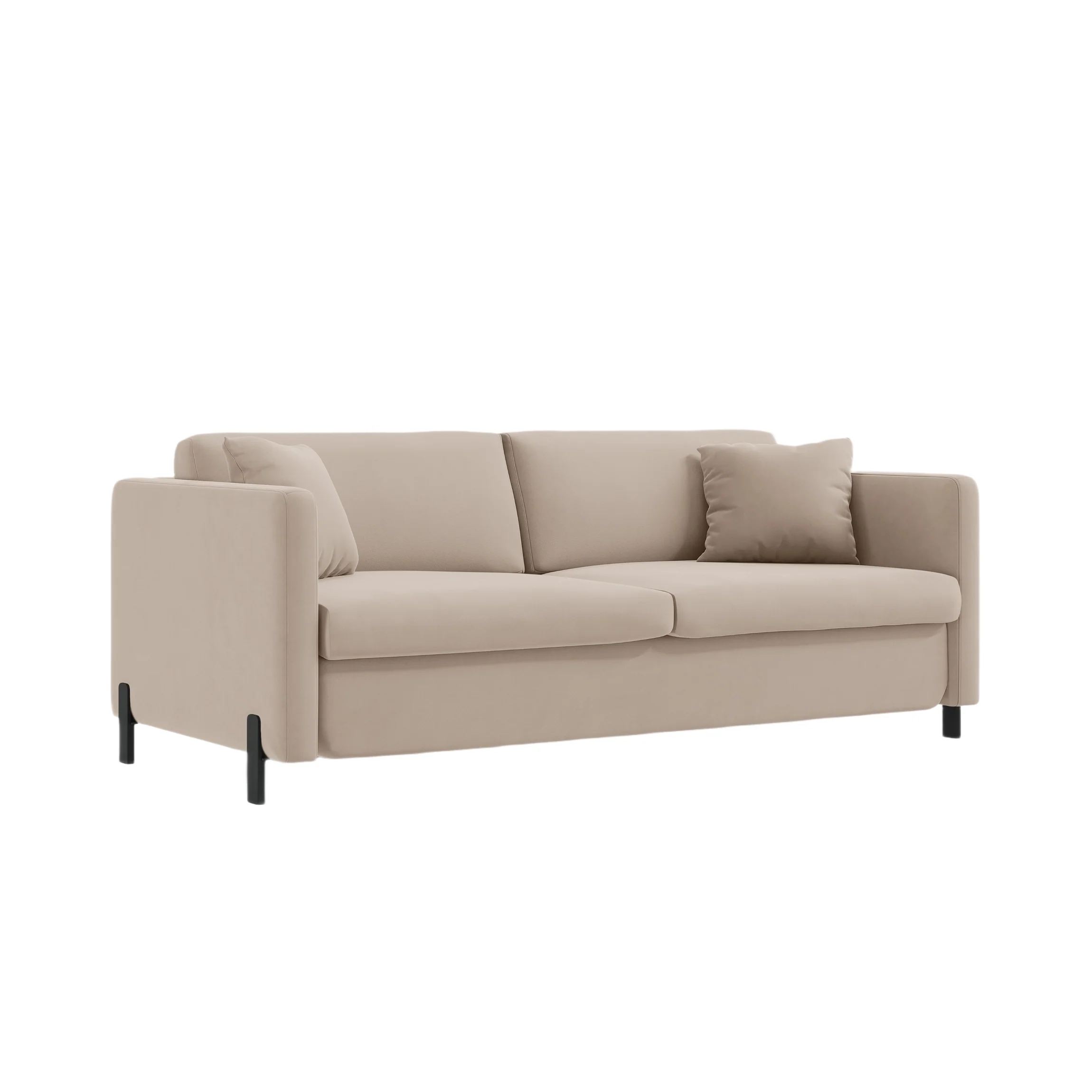 Sofa aksamitna 2-osobowa z funkcją spania GLORIA beżowy