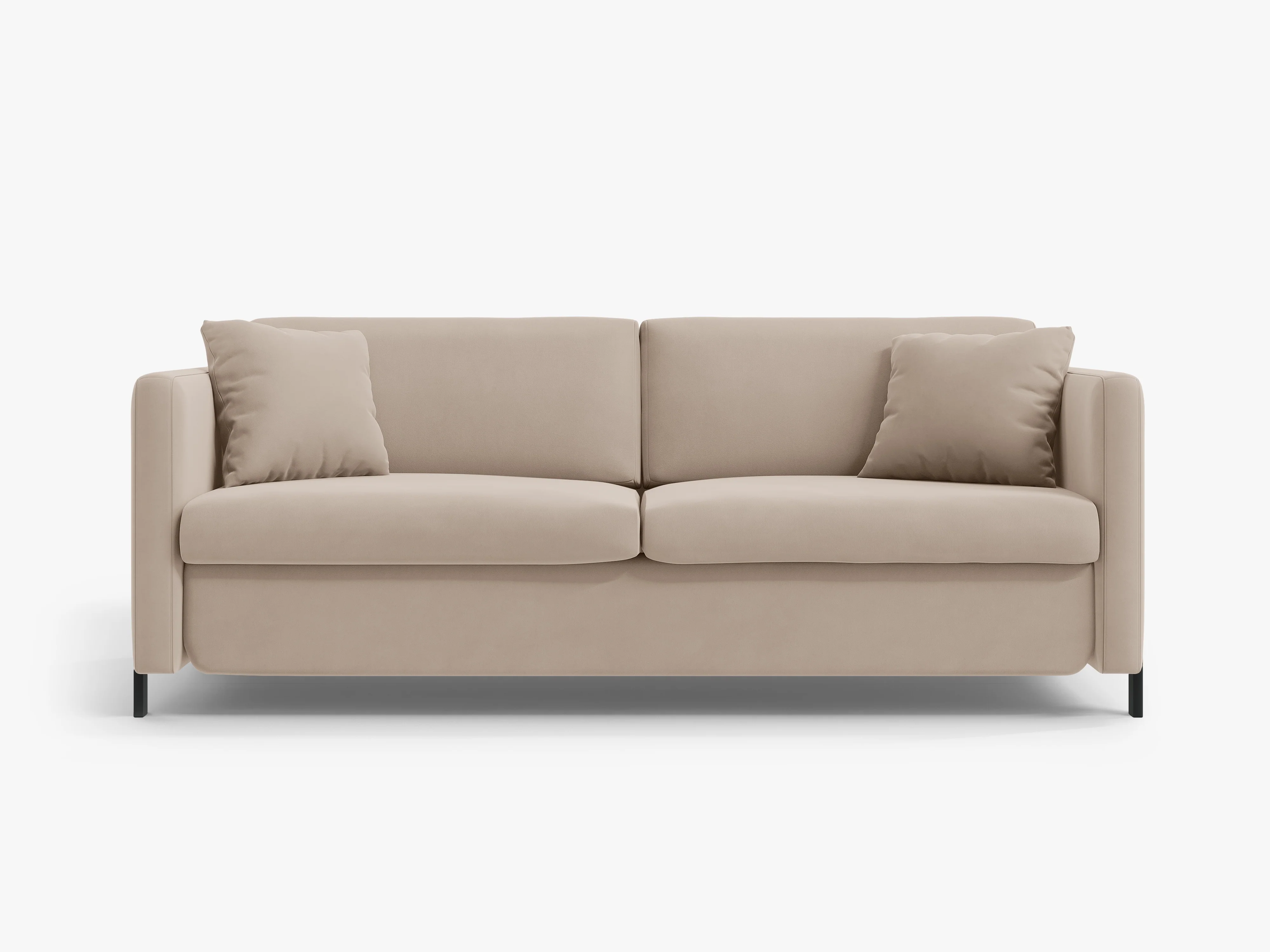 Sofa aksamitna 2-osobowa z funkcją spania GLORIA beżowy - Image 3