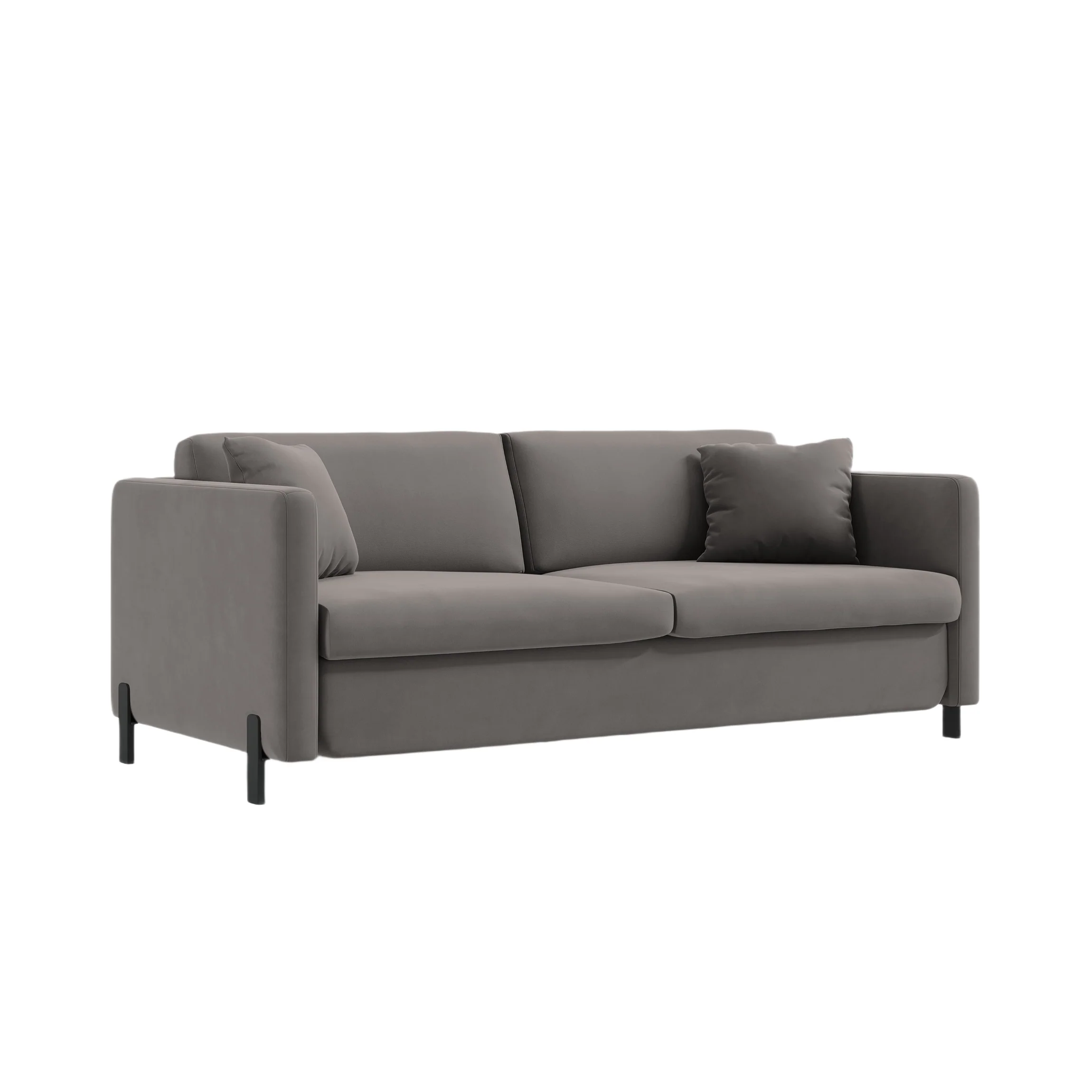Sofa aksamitna 2-osobowa z funkcją spania GLORIA szary