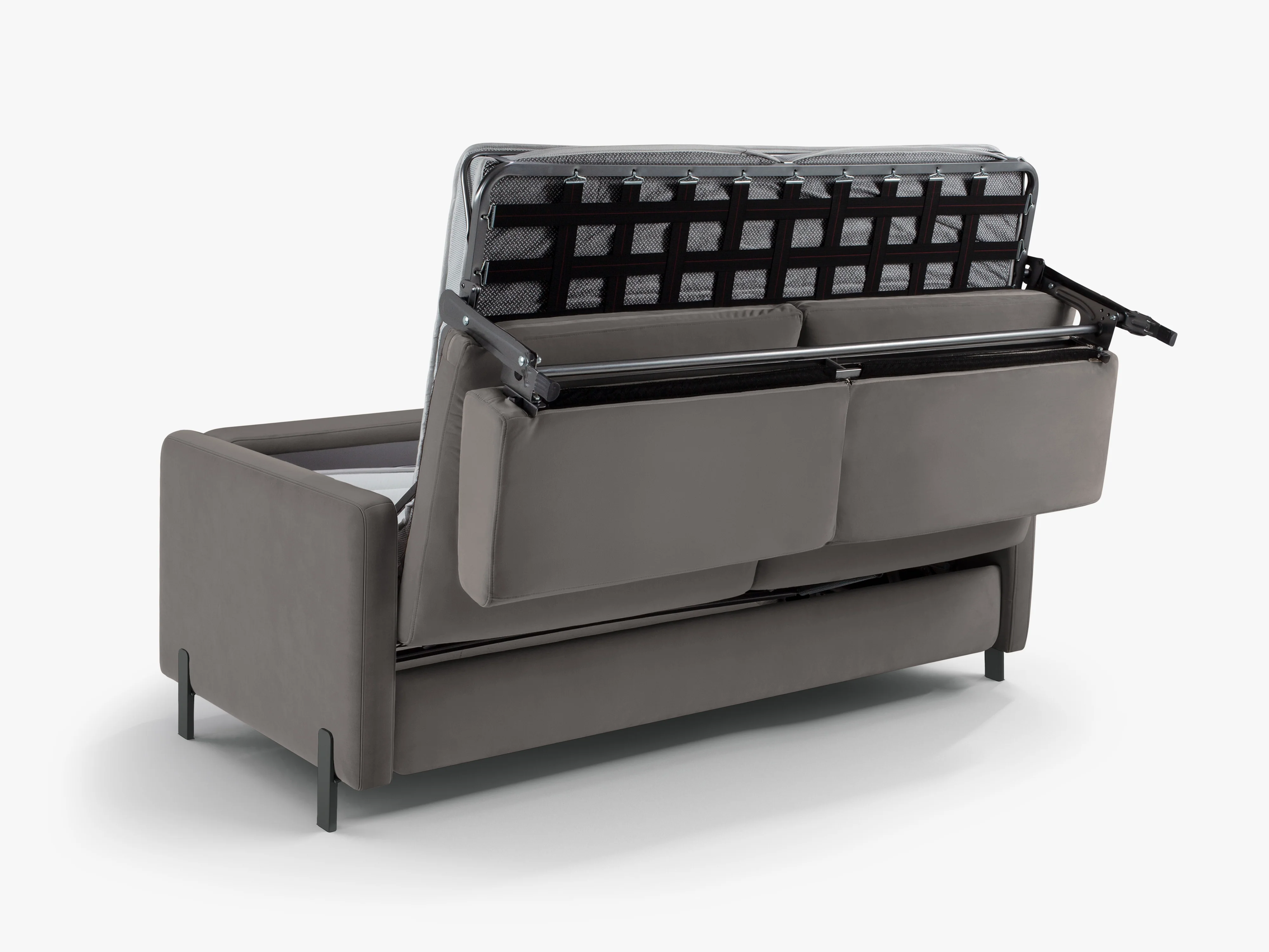 Sofa aksamitna 2-osobowa z funkcją spania GLORIA szary - Image 6