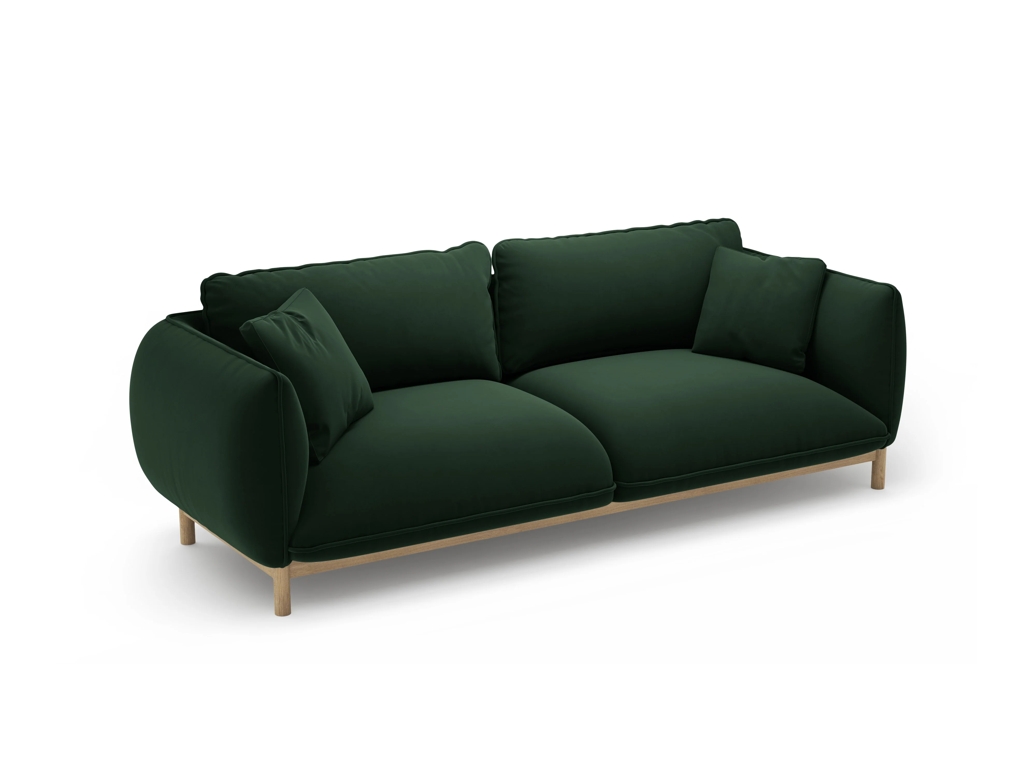 Sofa aksamitna 3-osobowa ADA butelkowa zieleń - Image 3