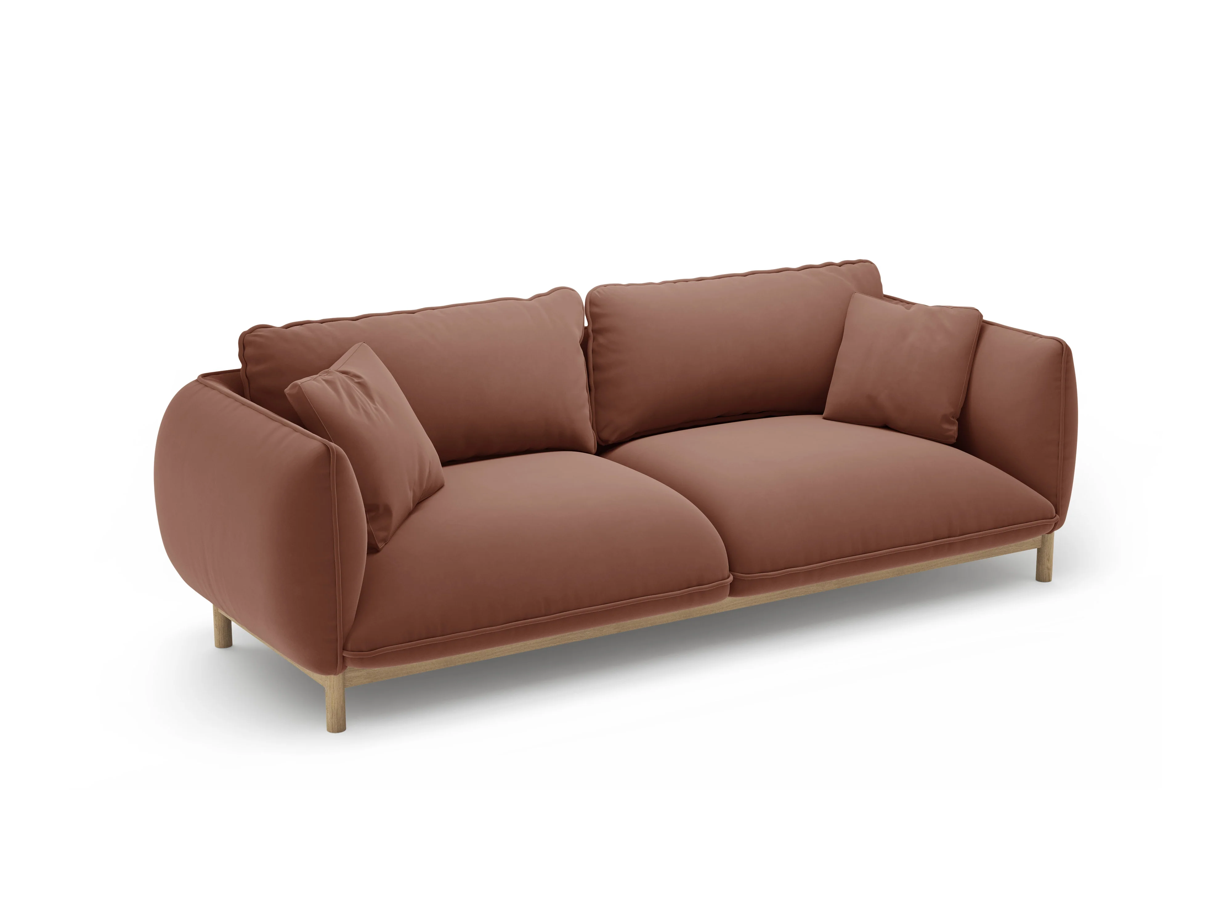Sofa aksamitna 3-osobowa ADA cuoio - Image 4