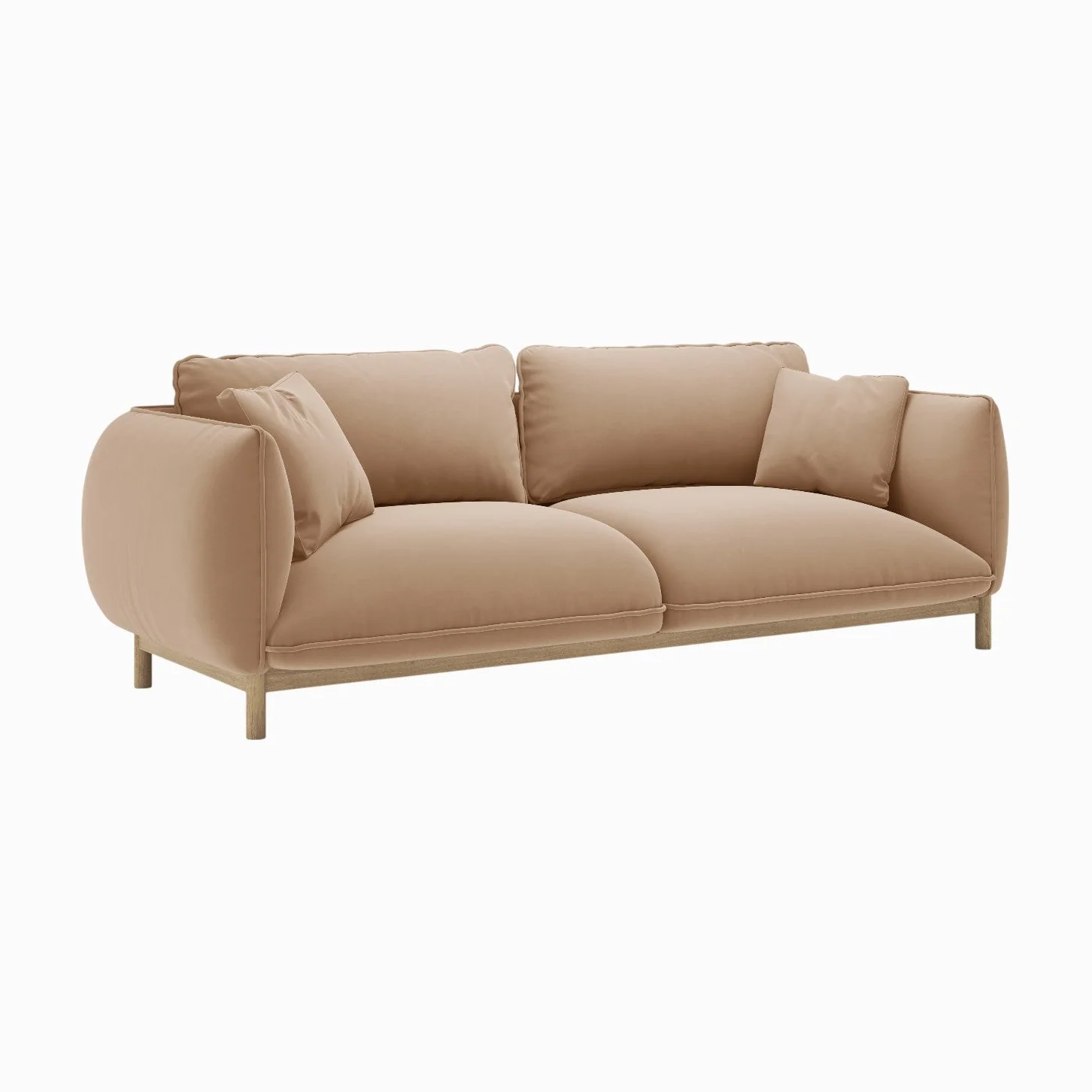 Sofa aksamitna 3-osobowa ADA piaskowy