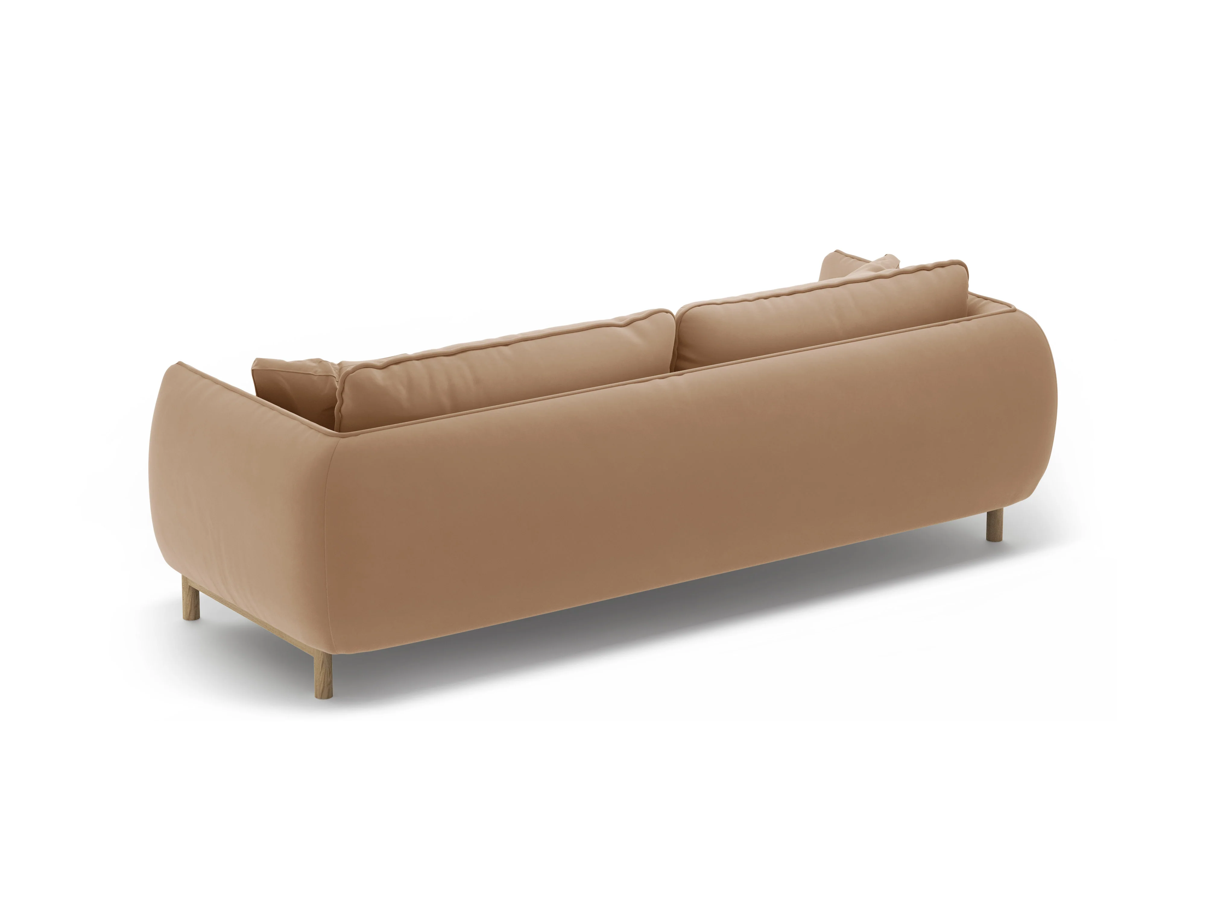 Sofa aksamitna 3-osobowa ADA piaskowy - Image 4
