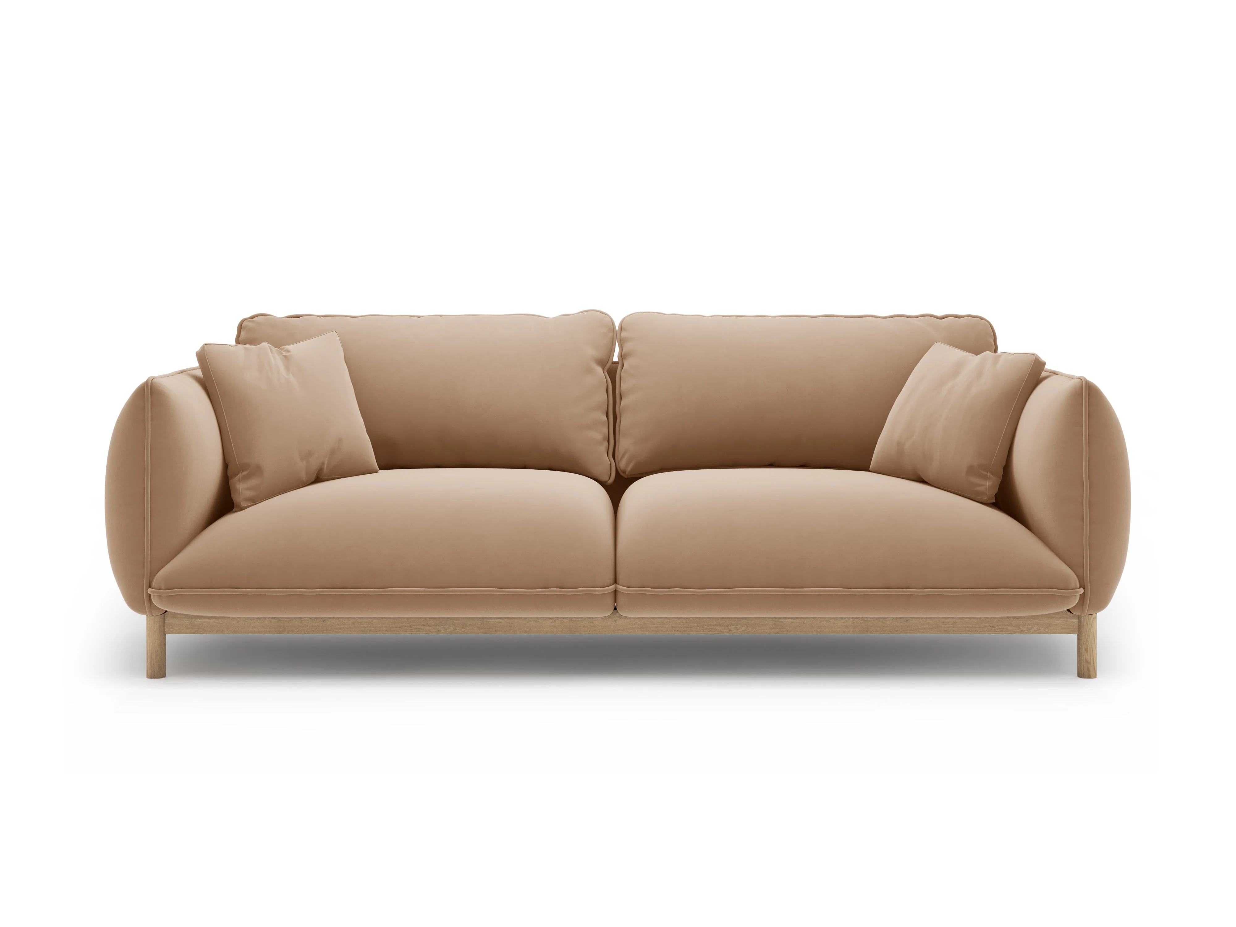 Sofa aksamitna 3-osobowa ADA piaskowy - Image 5