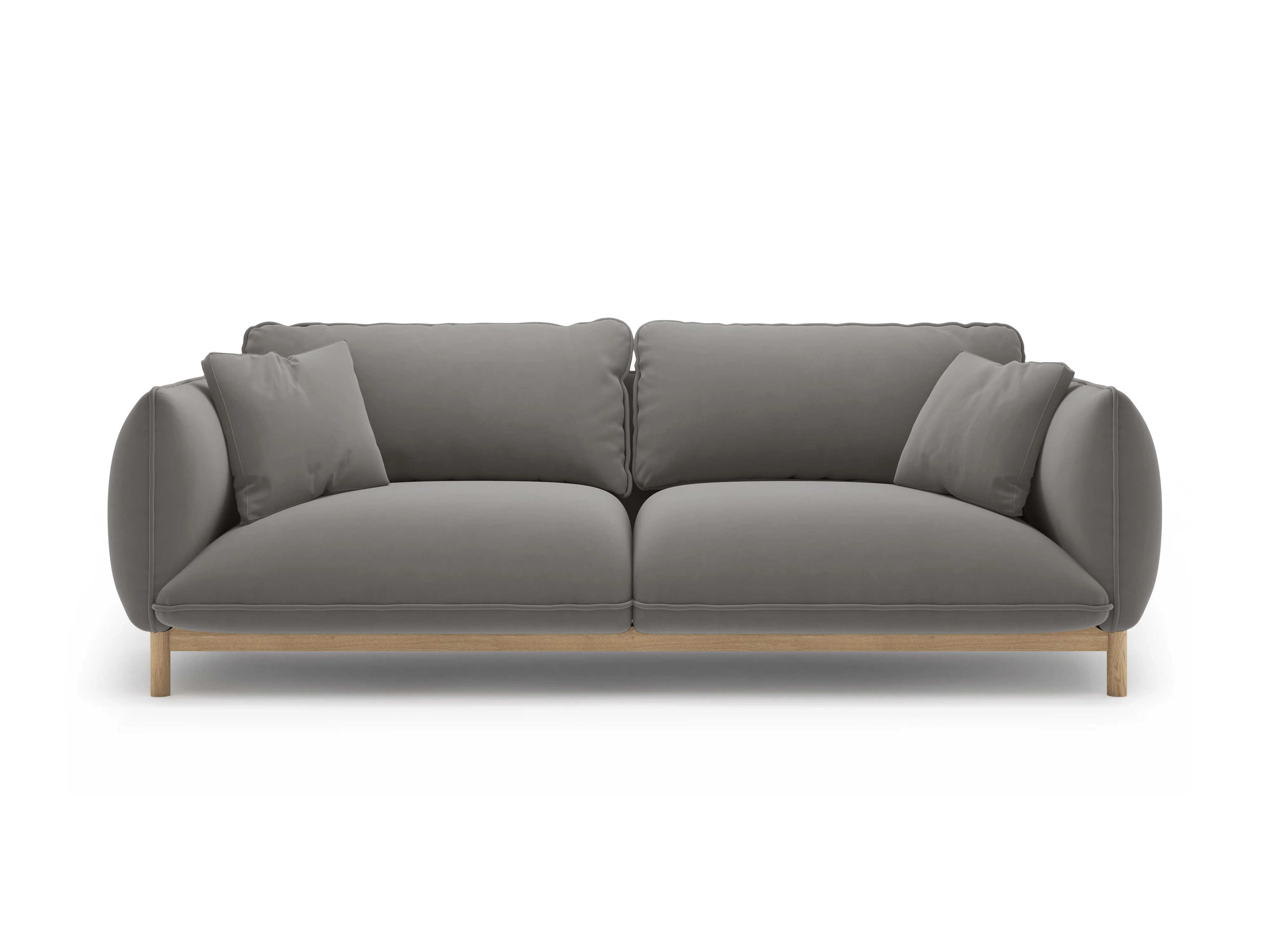 Sofa aksamitna 3-osobowa ADA szary - Image 3