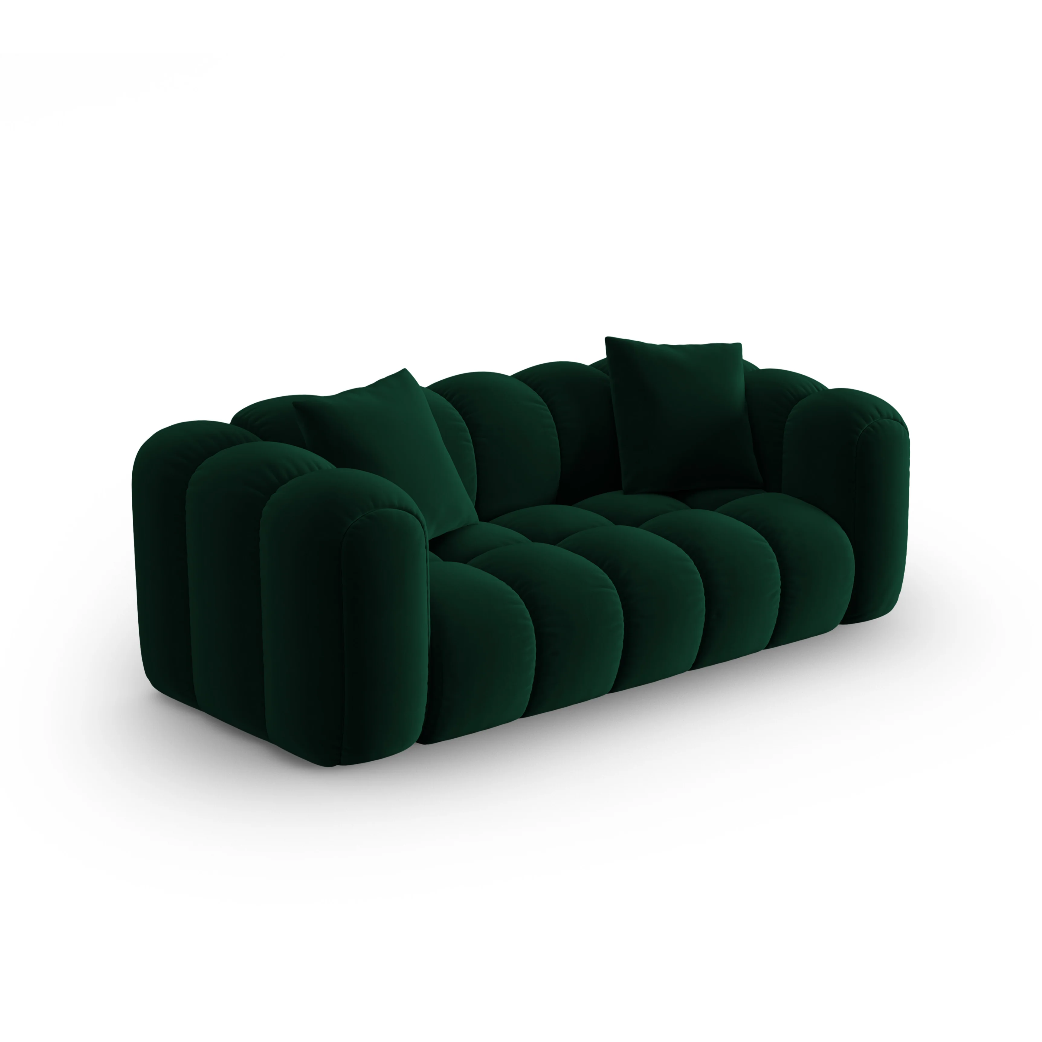 Sofa aksamitna 3-osobowa ASTRO butelkowa zieleń