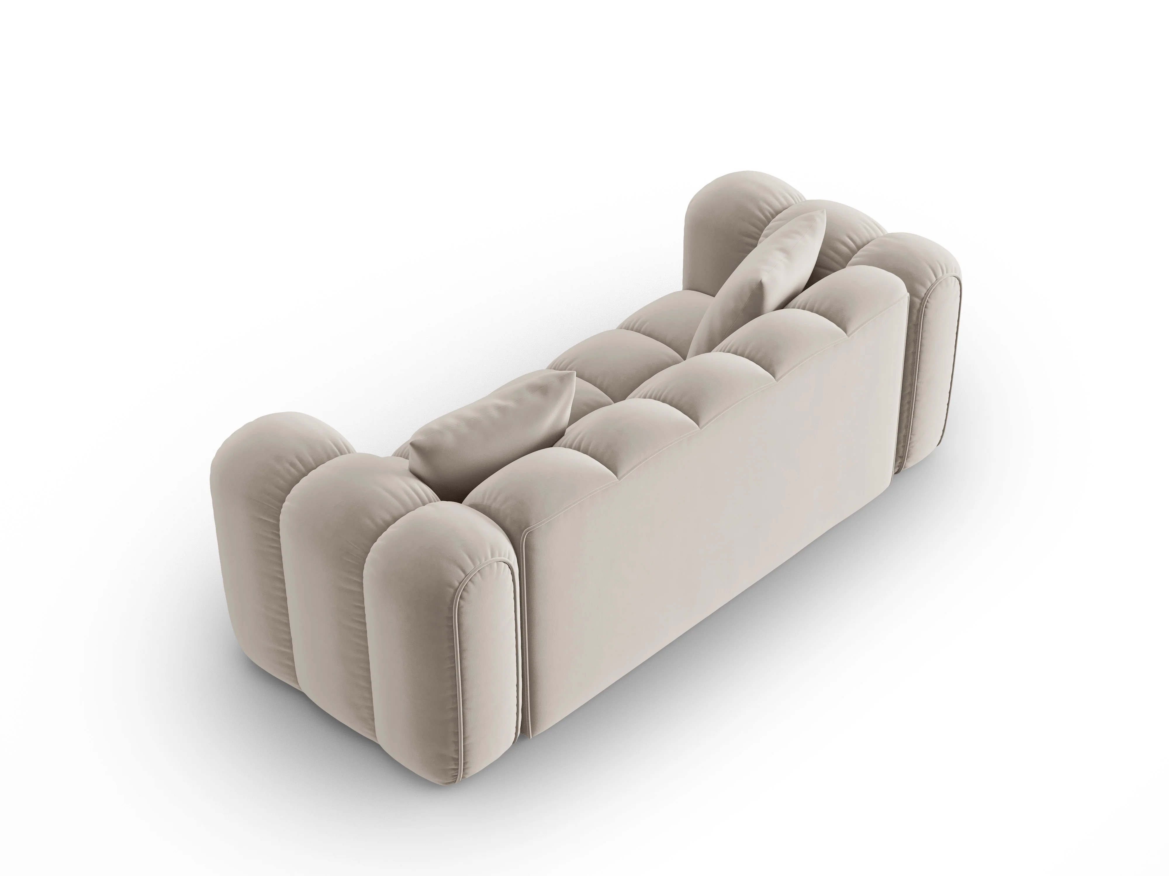 Sofa aksamitna 3-osobowa ASTRO ecru - Image 3