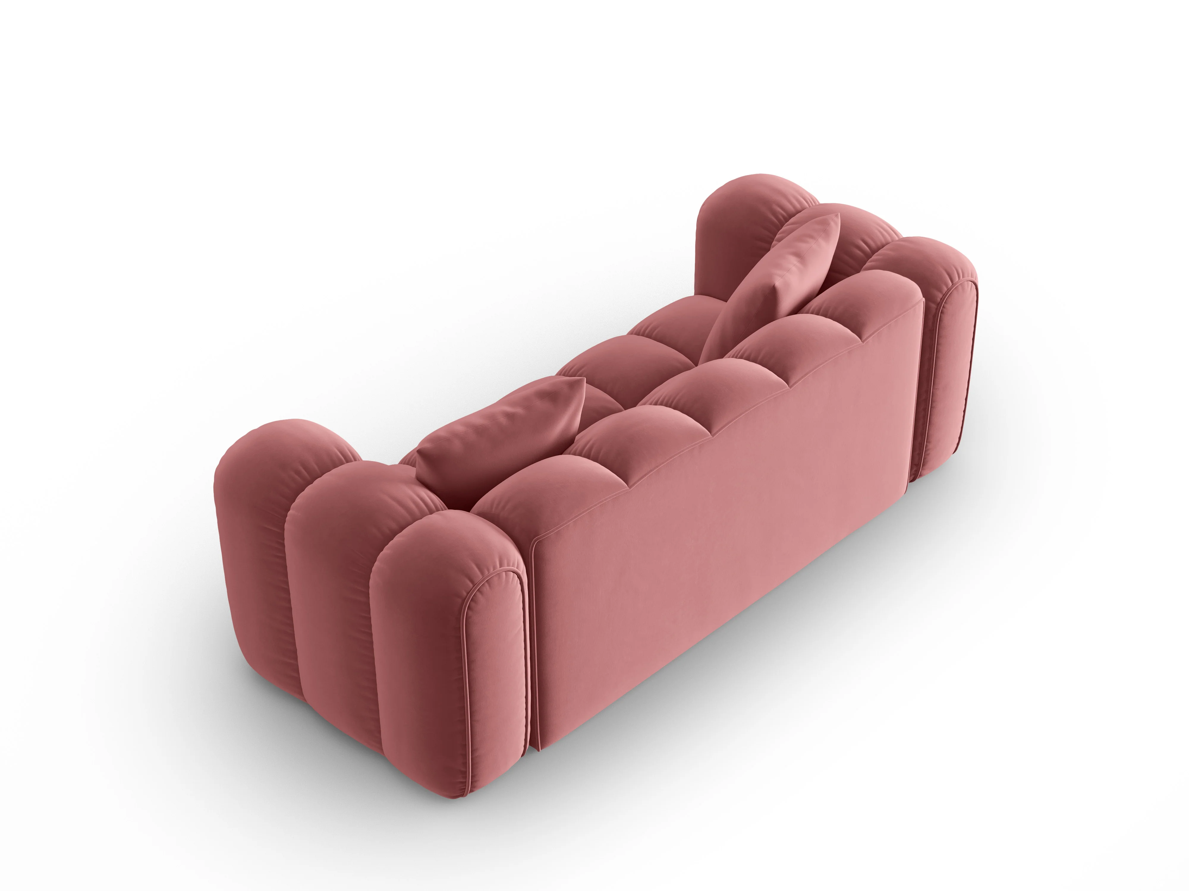 Sofa aksamitna 3-osobowa ASTRO różowy - Image 3