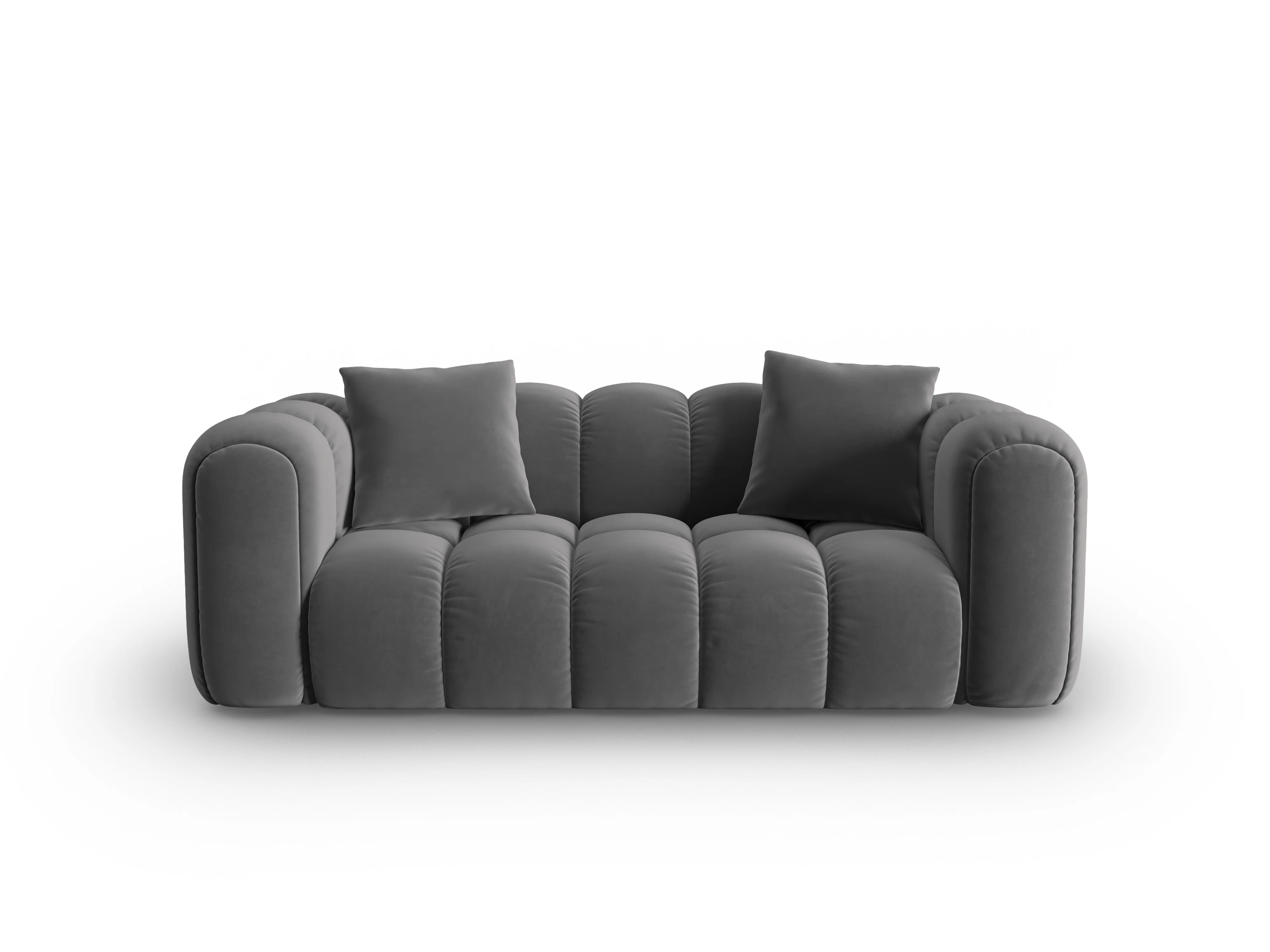 Sofa aksamitna 3-osobowa ASTRO szary - Image 2