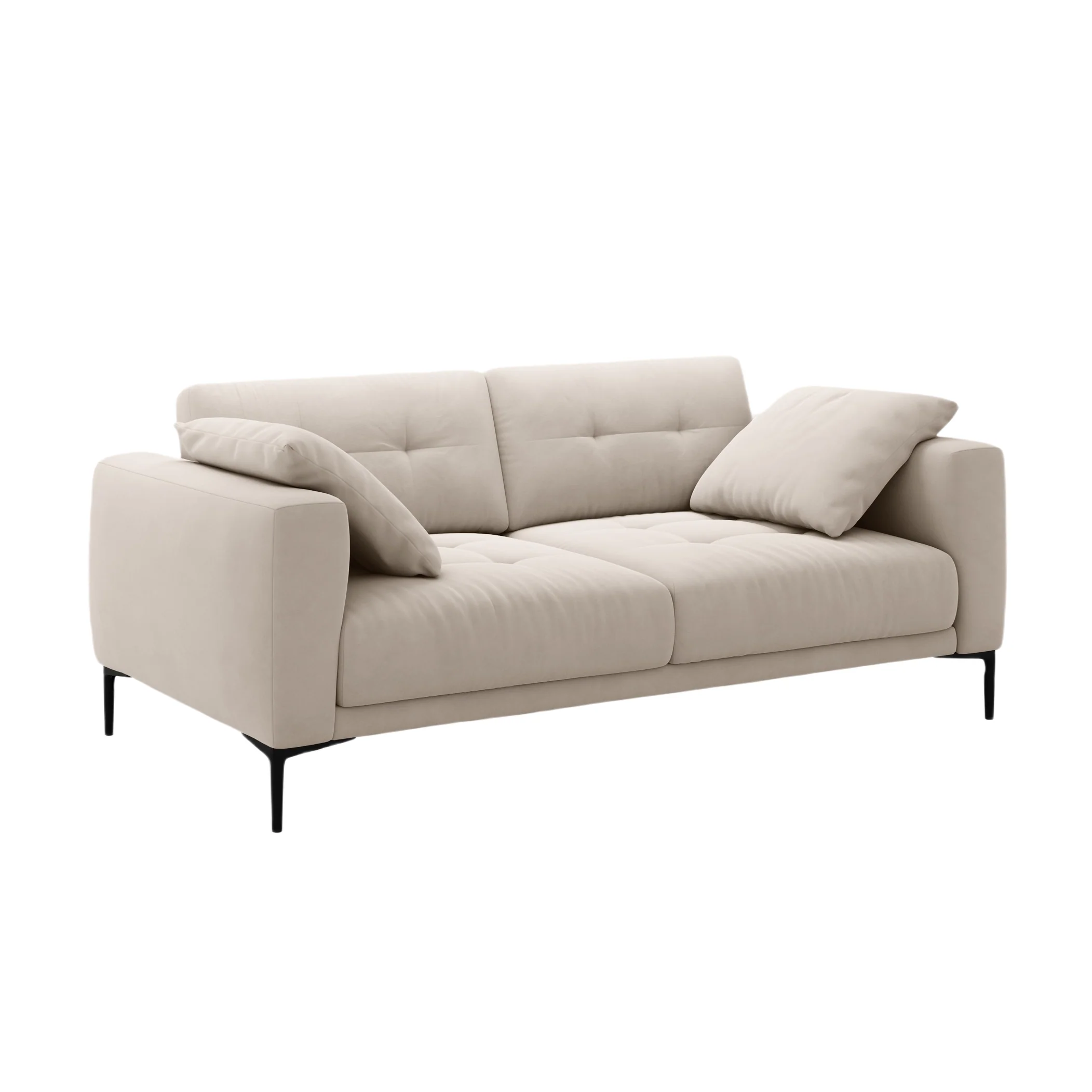 Sofa aksamitna 3-osobowa BEMY beżowy