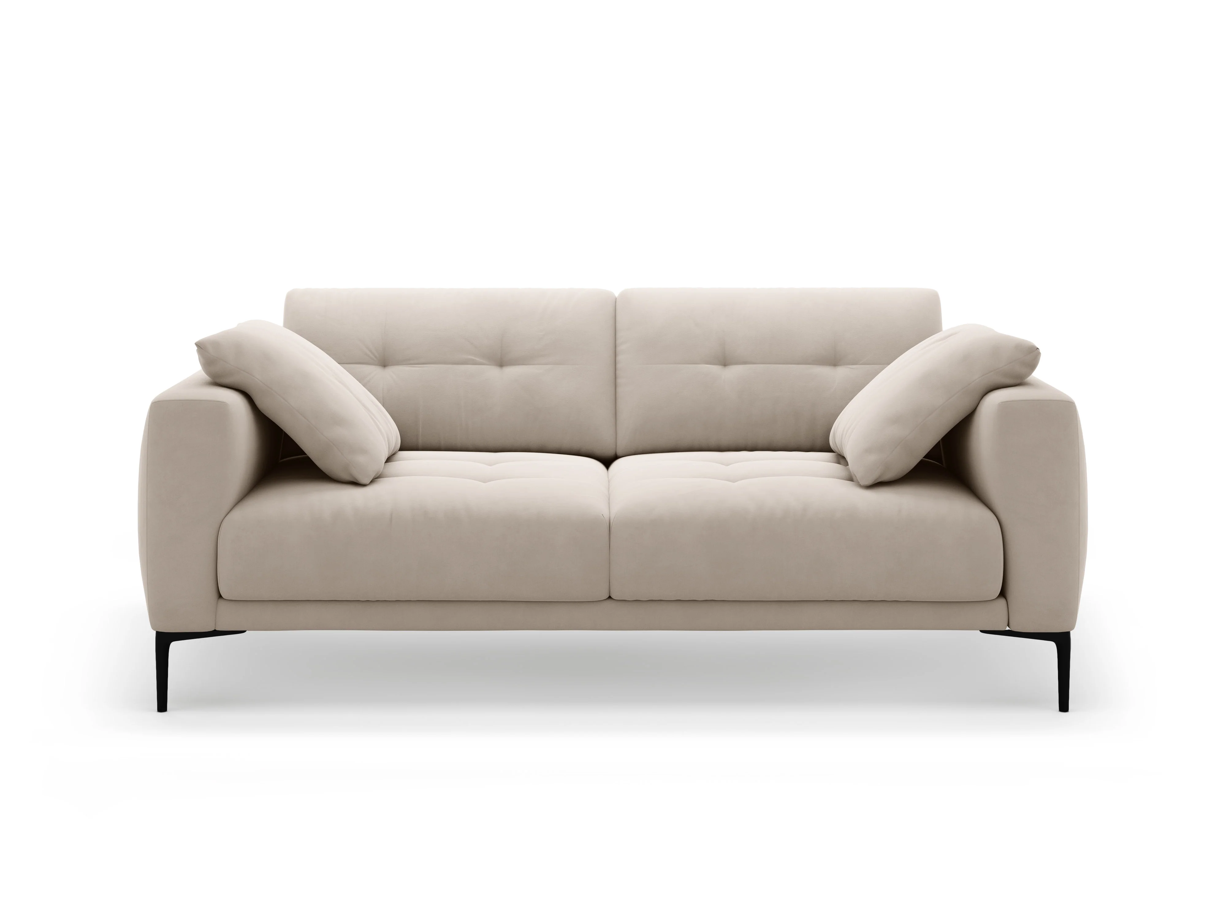 Sofa aksamitna 3-osobowa BEMY beżowy - Image 4
