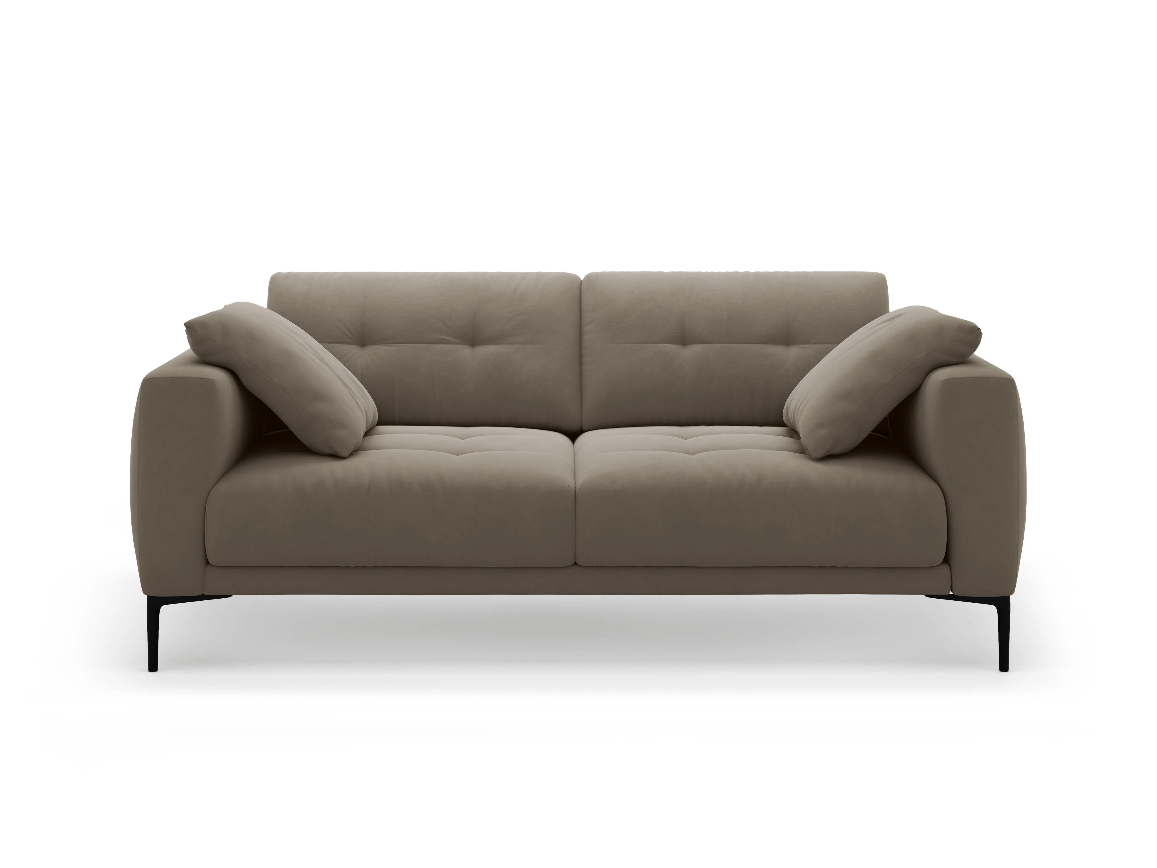 Sofa aksamitna 3-osobowa BEMY szarobrązowy - Image 5