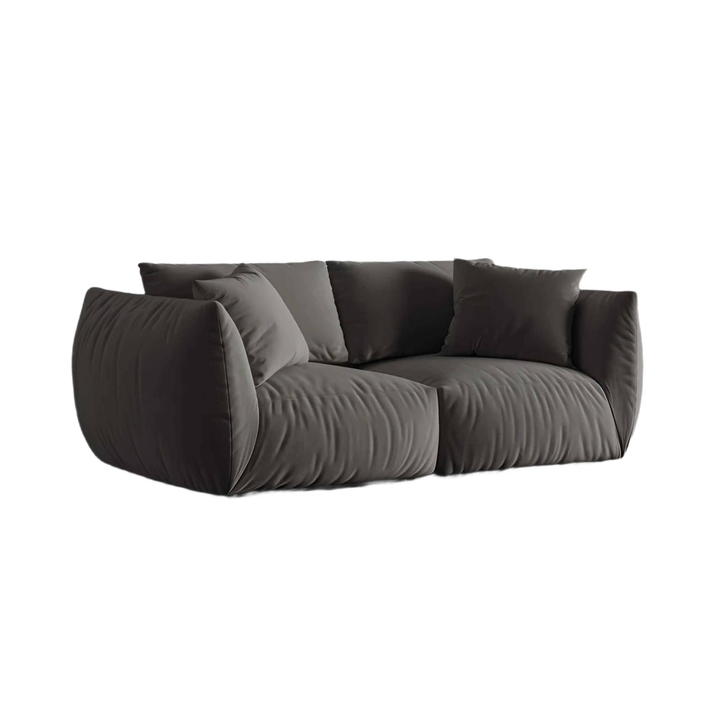 Sofa aksamitna 3-osobowa CHRIS ciemnoszary
