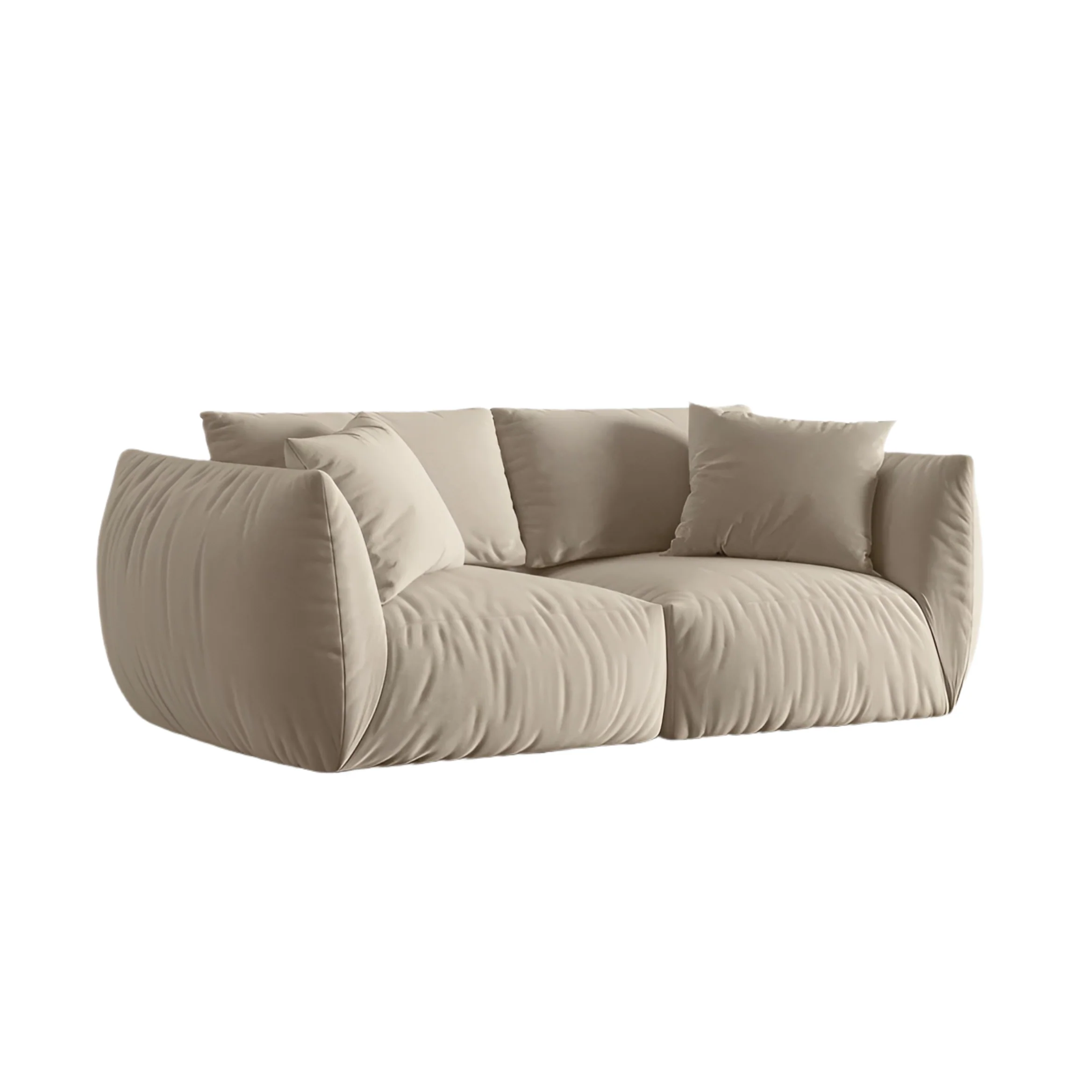 Sofa aksamitna 3-osobowa CHRIS ecru