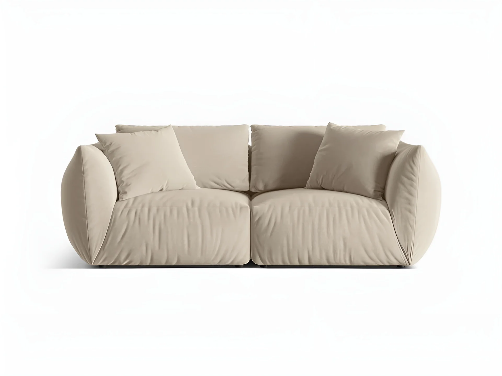Sofa aksamitna 3-osobowa CHRIS ecru - Image 3