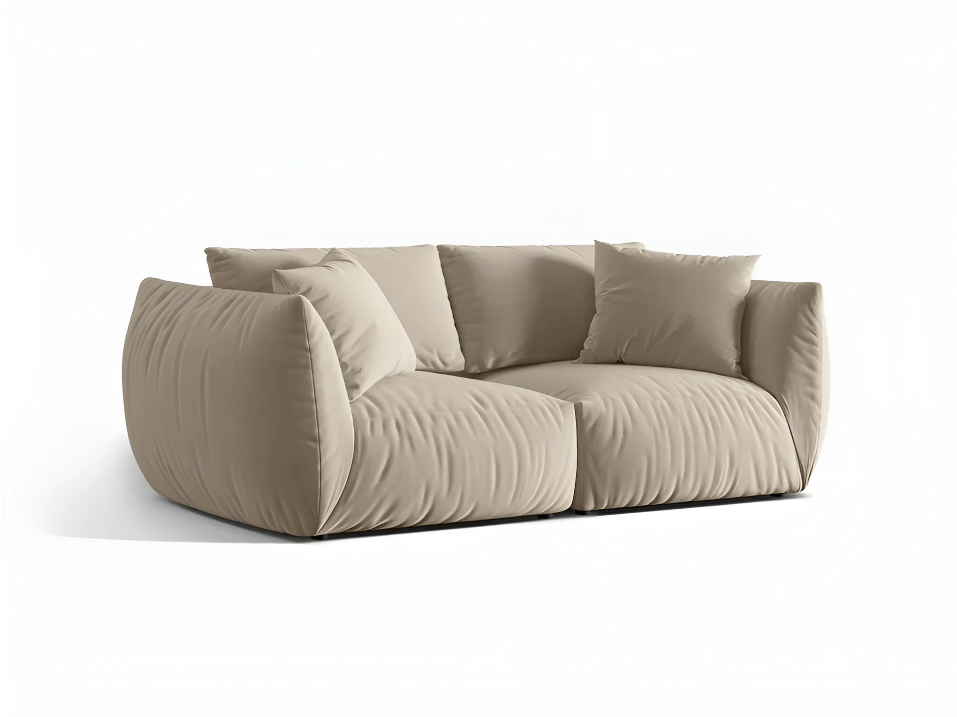 Sofa aksamitna 3-osobowa CHRIS ecru - Image 5
