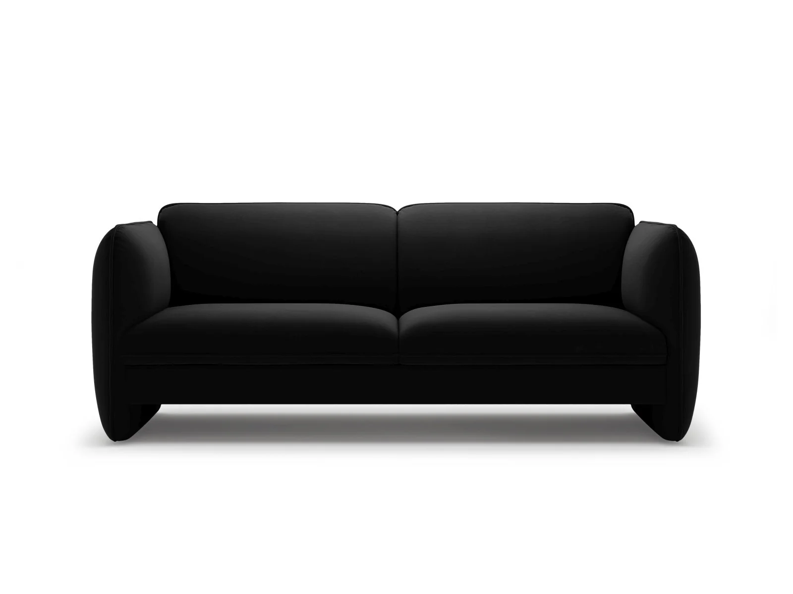 Sofa aksamitna 3-osobowa GEORGIA czarny - Image 3